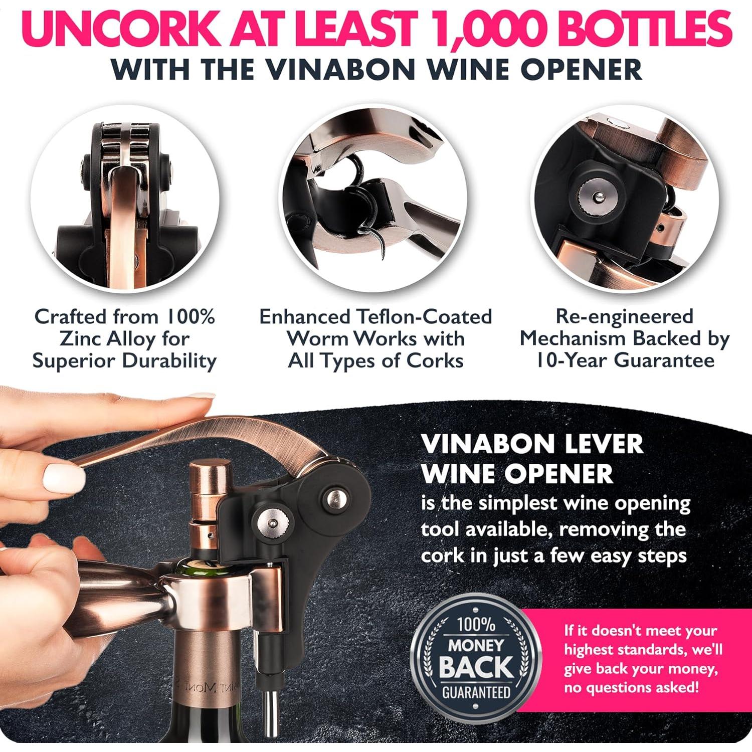 Juego de Abrebotellas de Vino Premium VINABON 6 Piezas