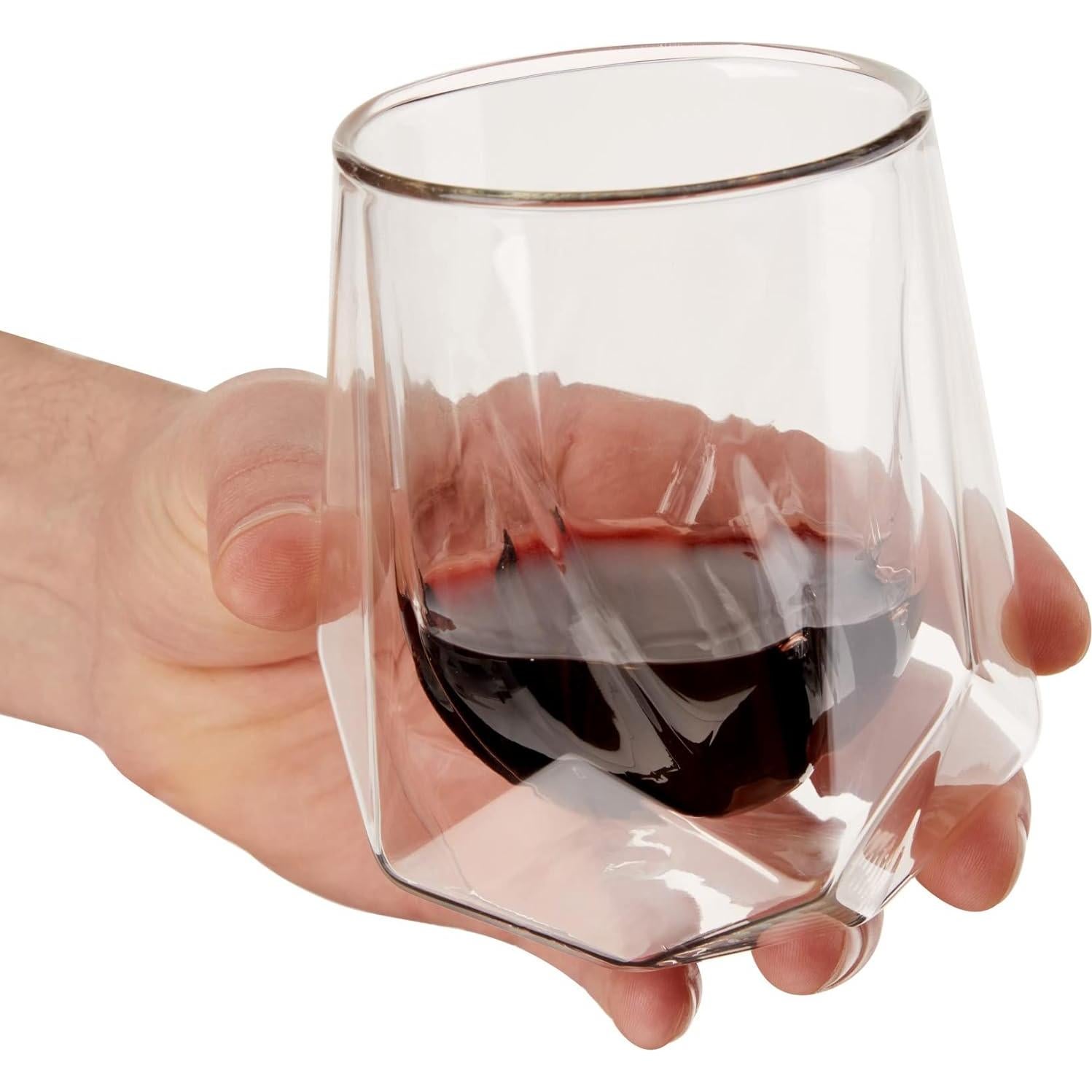 Vaso de Vino Aerador Viski de Vidrio Doble Pared 0.24 L