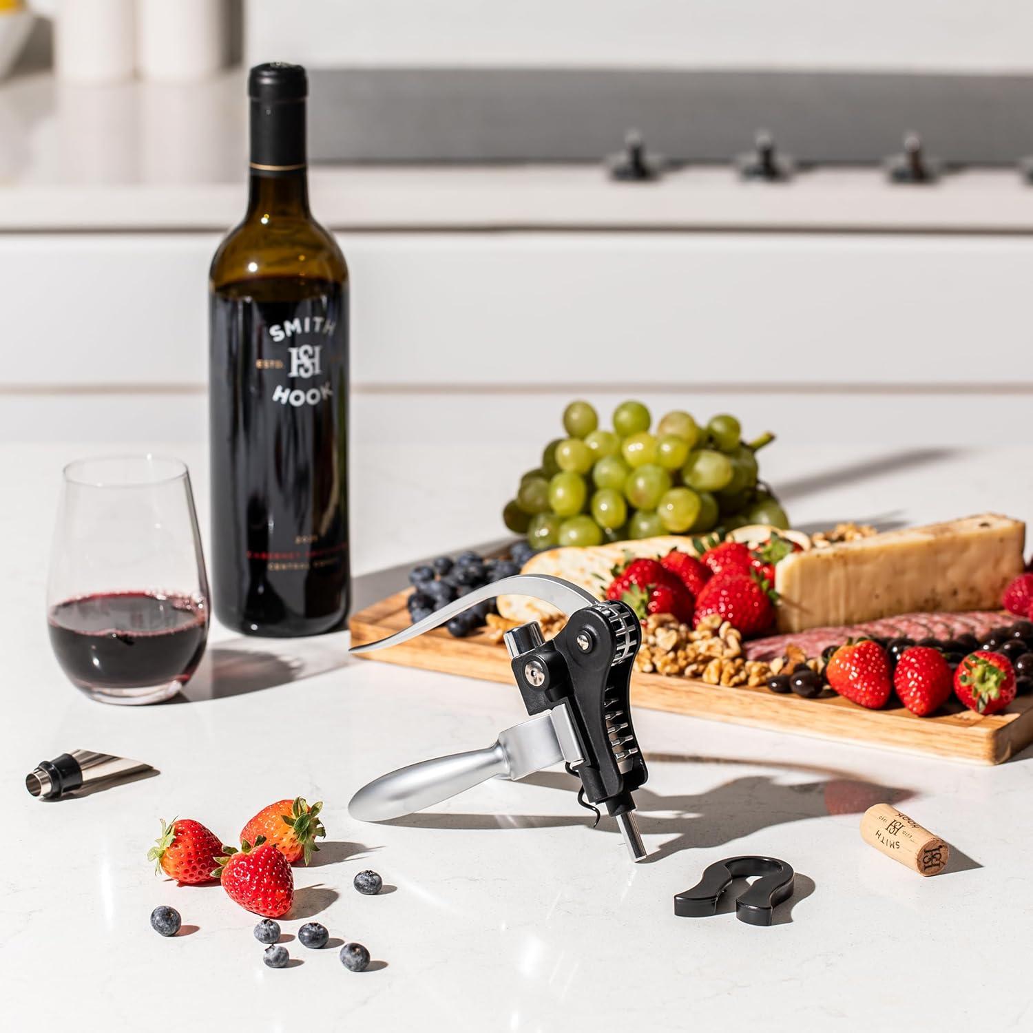 Juego de Sacacorchos de Vino Quantum Lux 9 Piezas Plata Mate