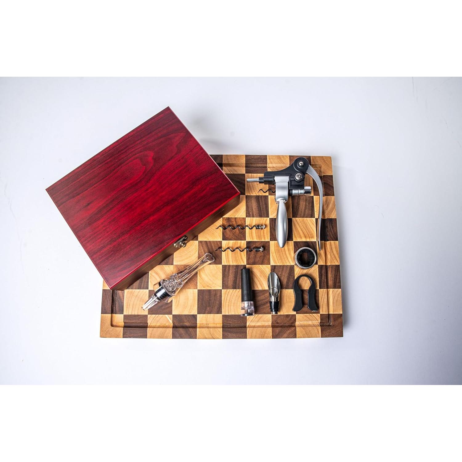 Juego de Sacacorchos de Vino Quantum Lux 9 Piezas Plata Mate