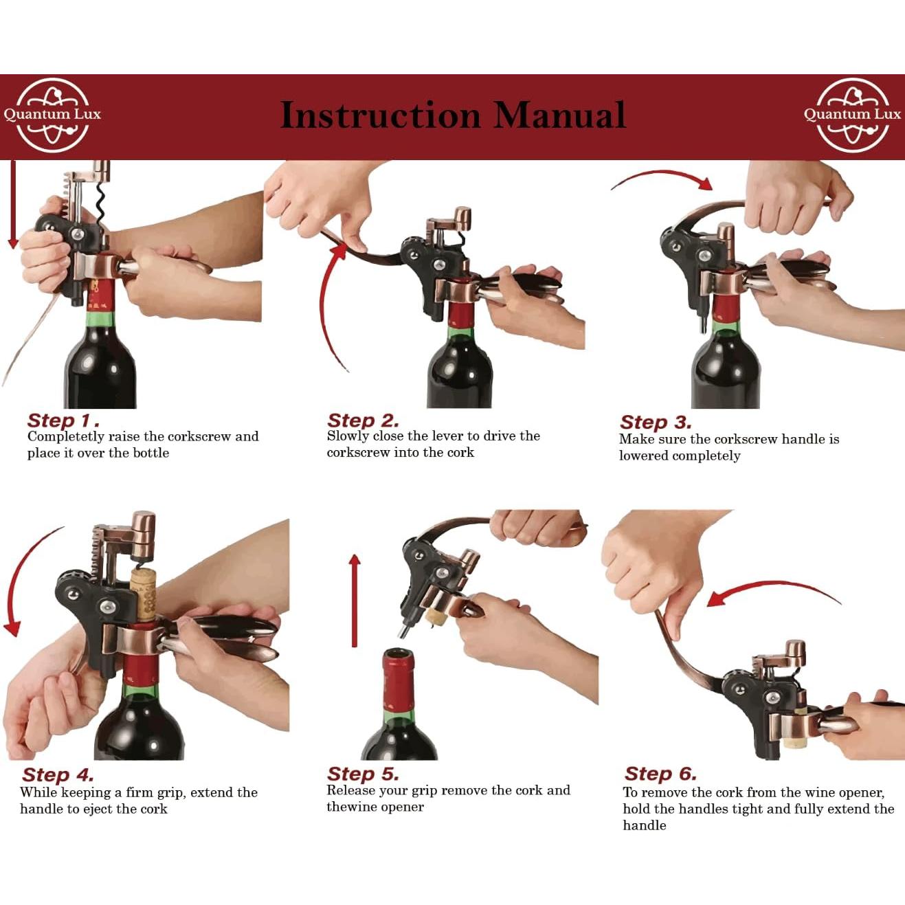 Juego de Sacacorchos de Vino Quantum Lux 9 Piezas Plata Mate