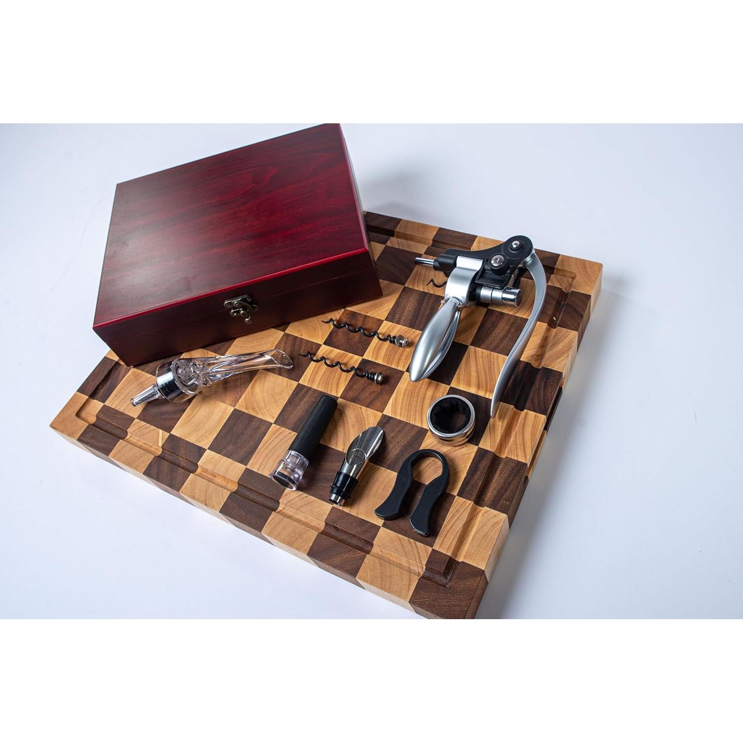 Juego de Sacacorchos de Vino Quantum Lux 9 Piezas Plata Mate