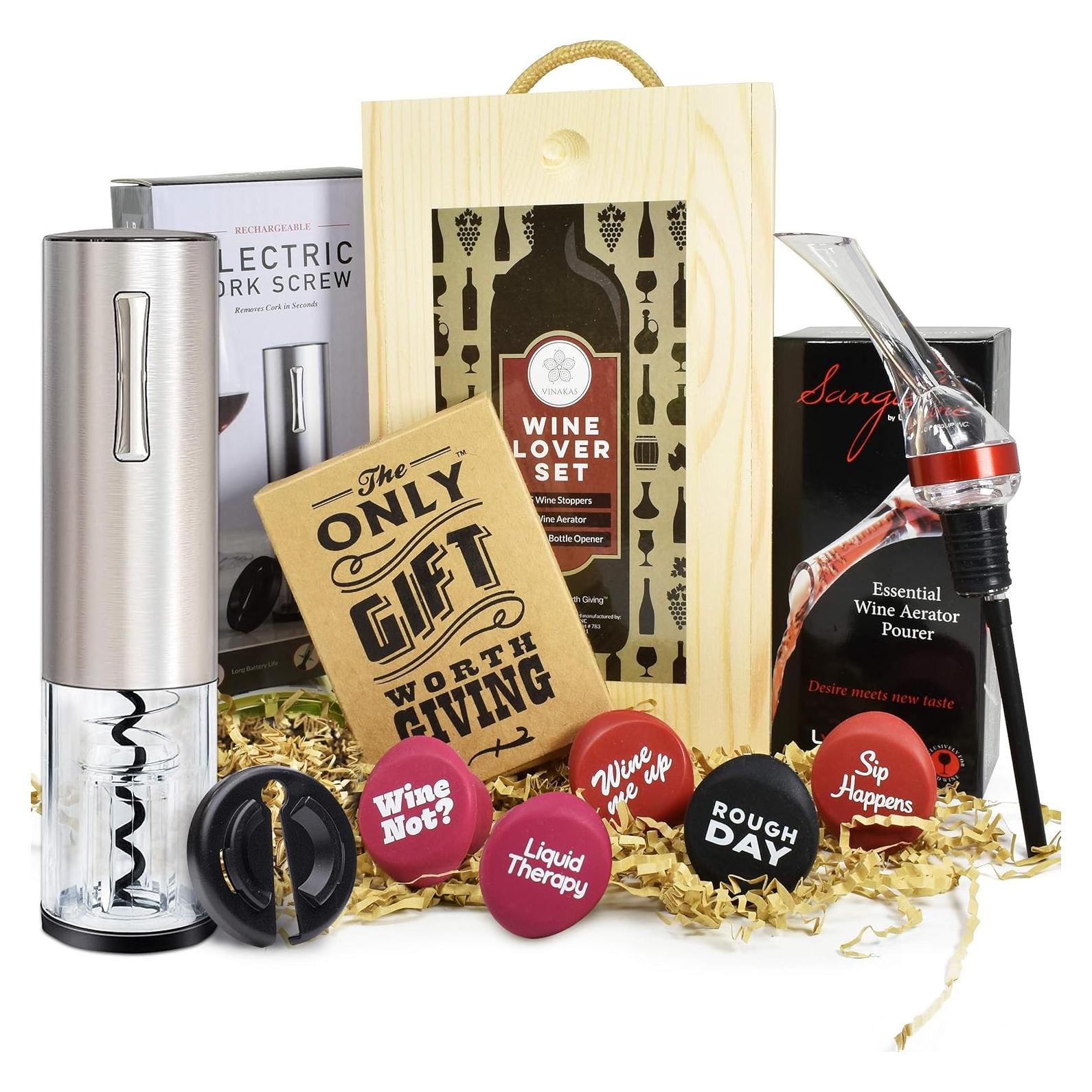 Set de Regalo de Vino VINAKAS con Accesorios Premium