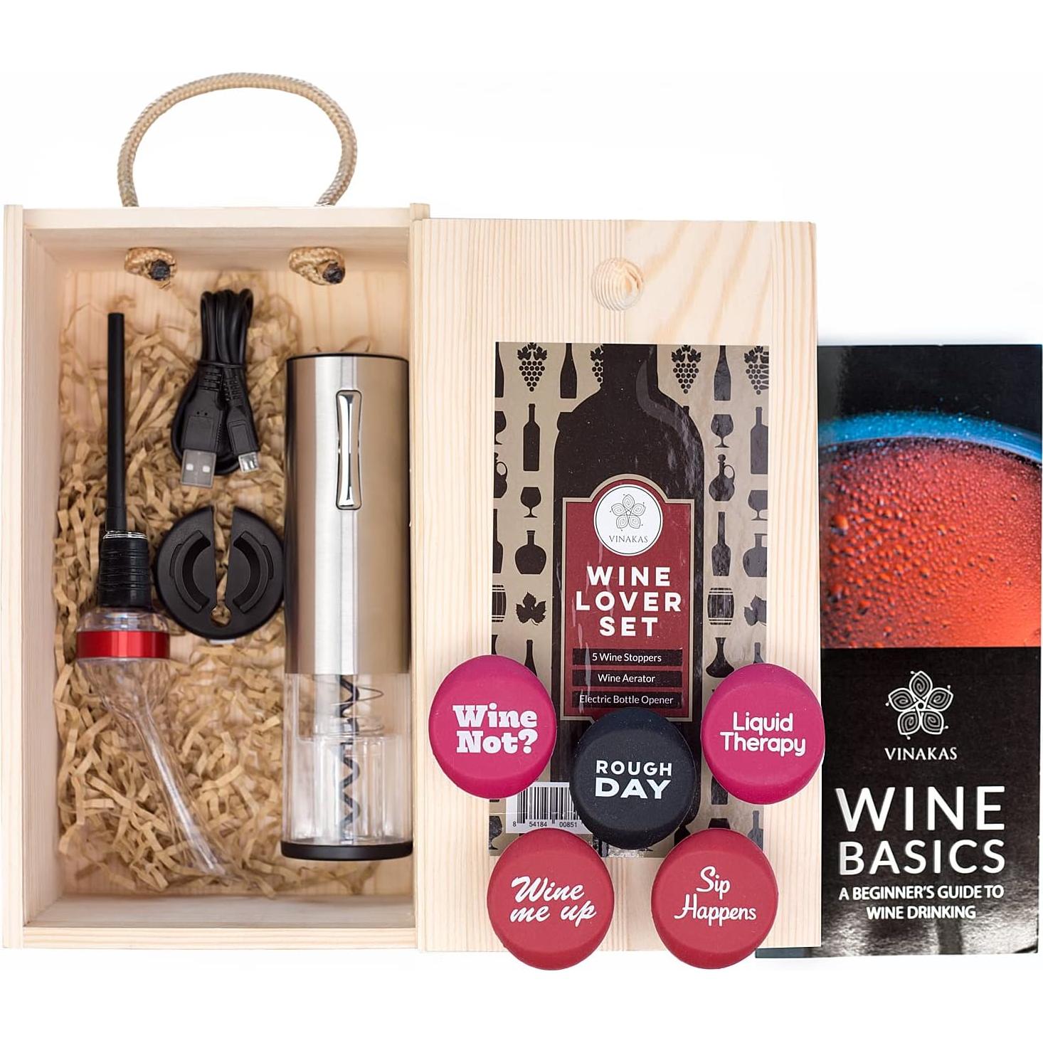 Set de Regalo de Vino VINAKAS con Accesorios Premium