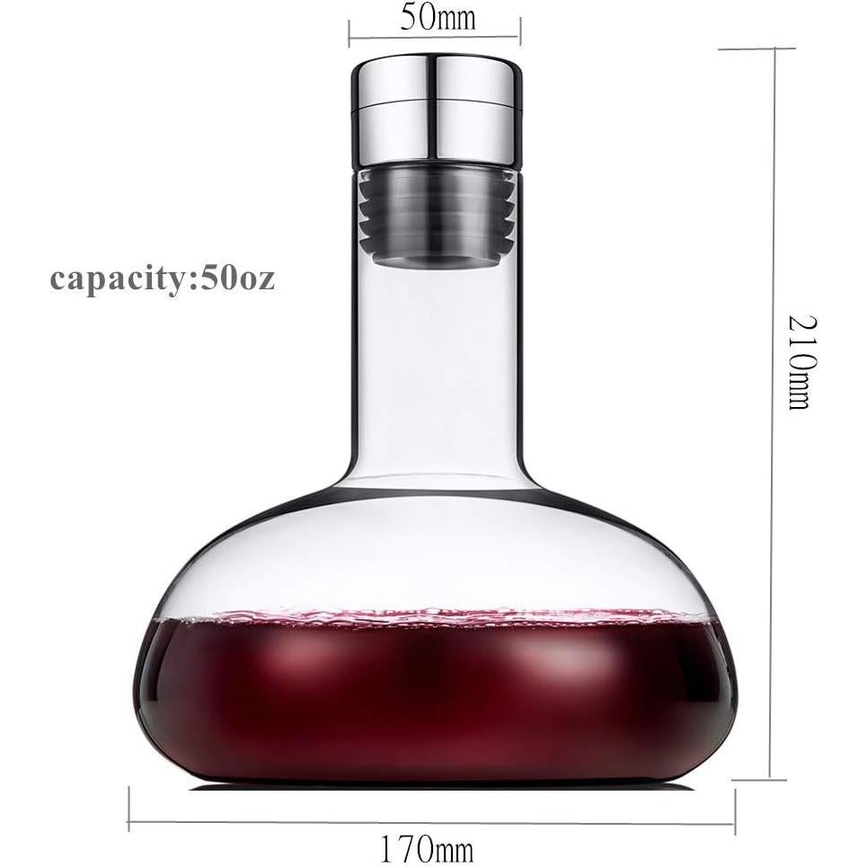 Decantador de vino SJZQ 1.5L con tapa de acero inoxidable