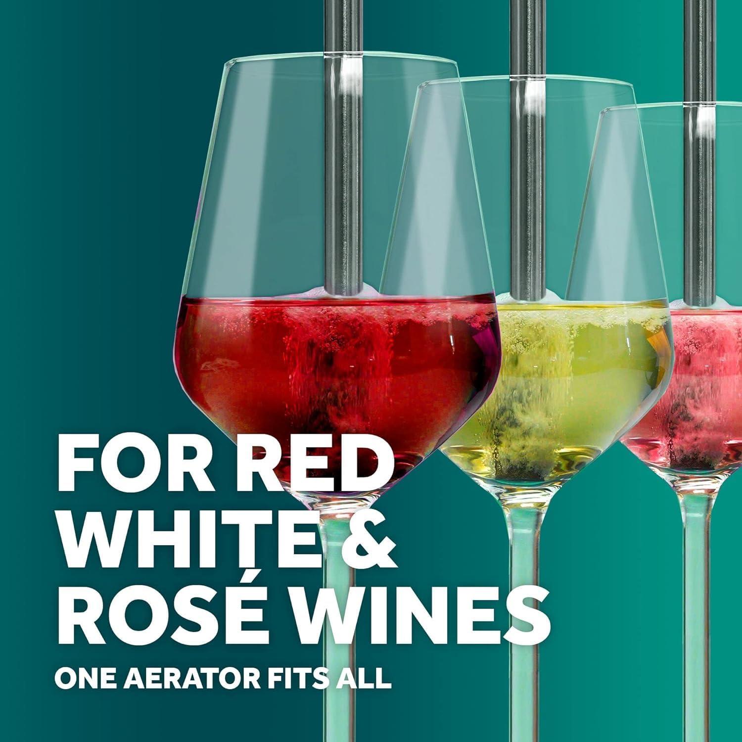 Aerador de Vino Airtender con Varita de Acero Inoxidable