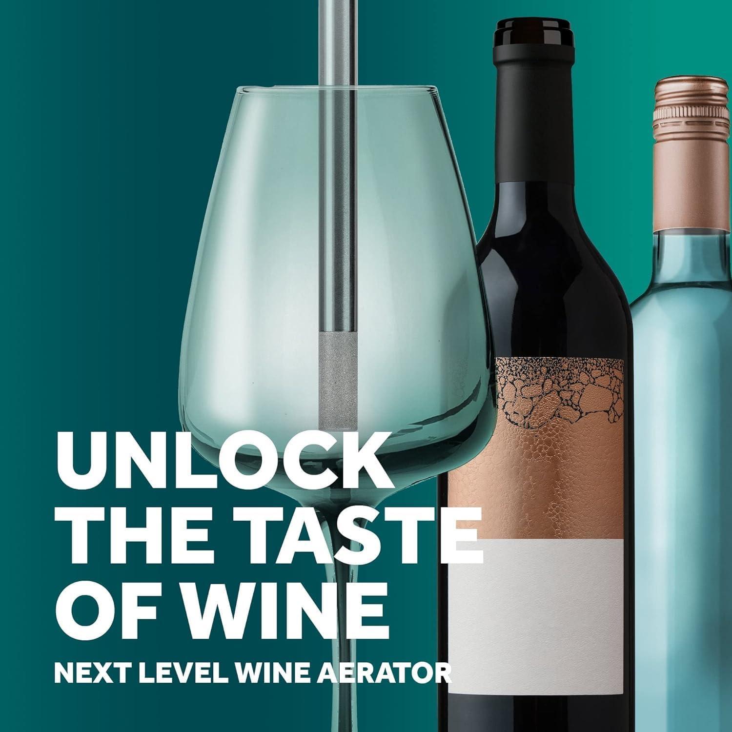 Aerador de Vino Airtender con Varita de Acero Inoxidable