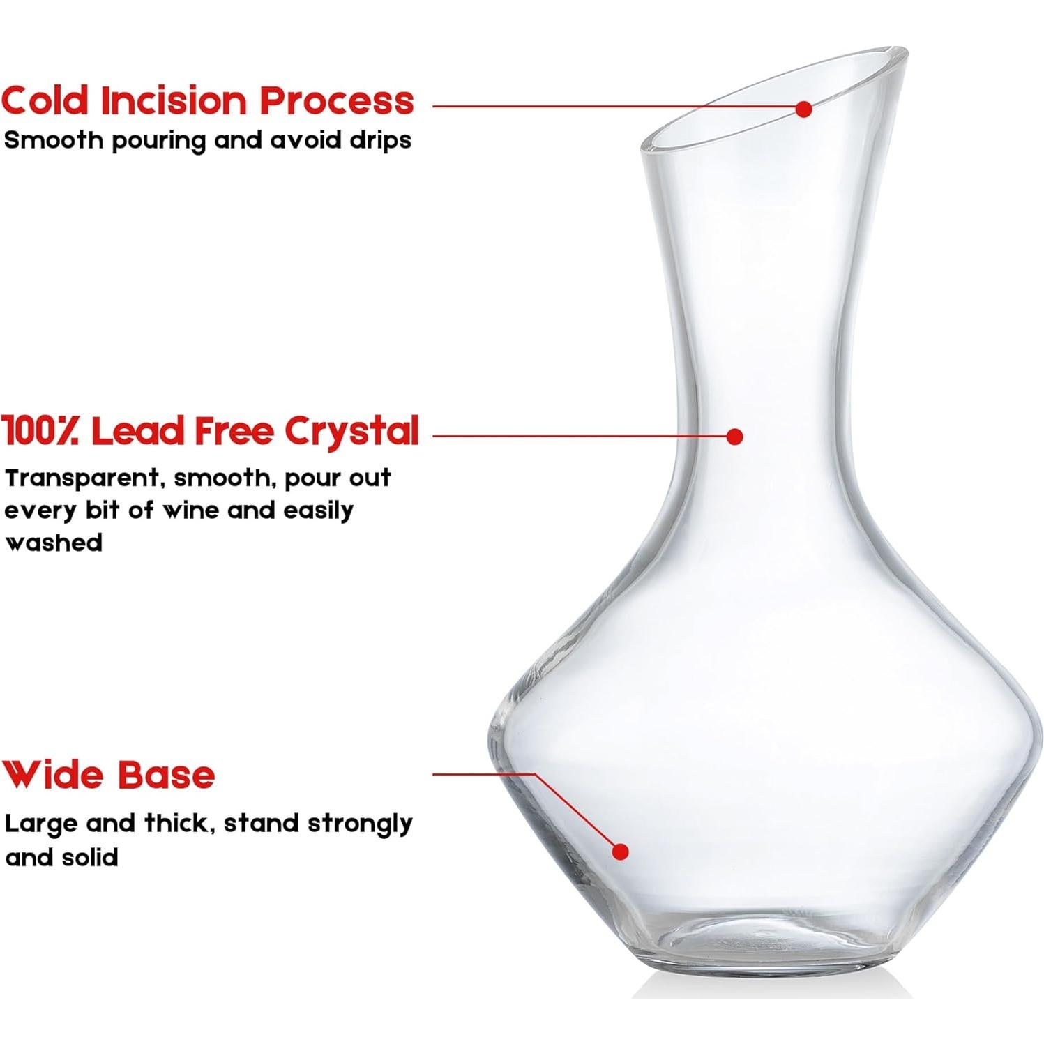 Decantador de Vino Youyah 750ml Cristal Soplado a Mano