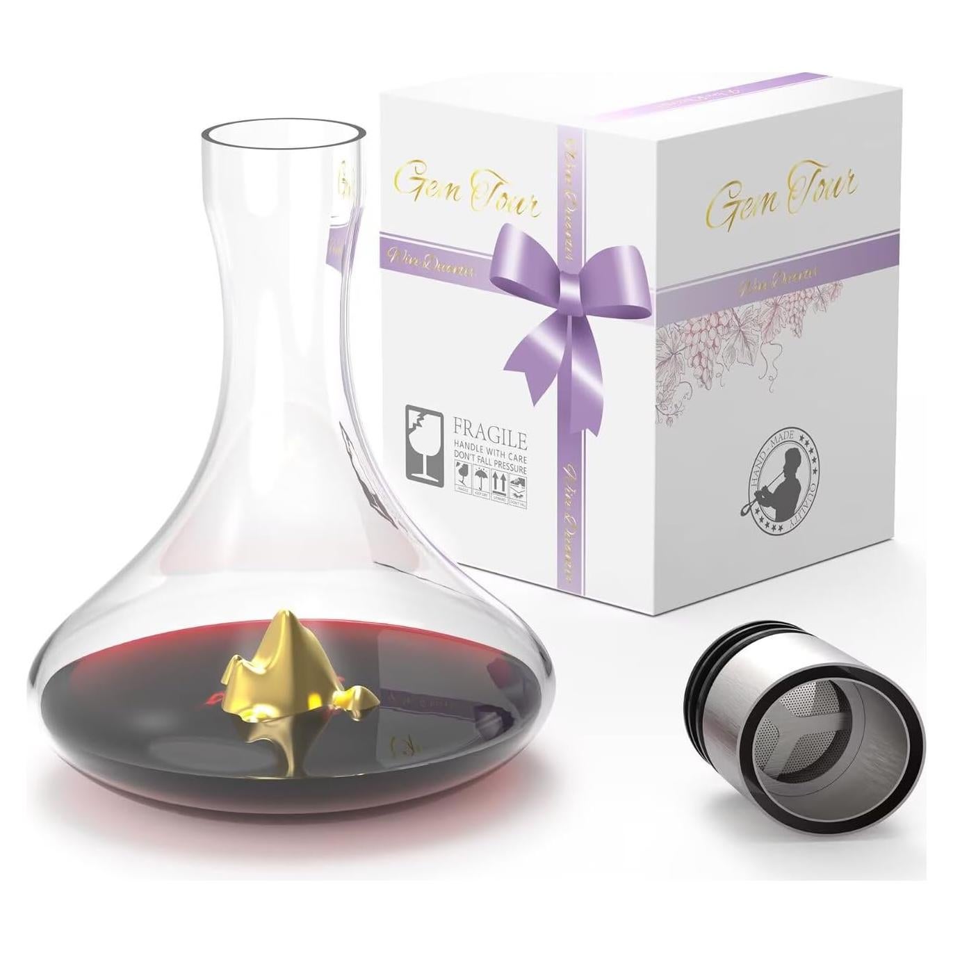 Decantador de Vino Gem Tour 1500ml con Aerador y Filtro