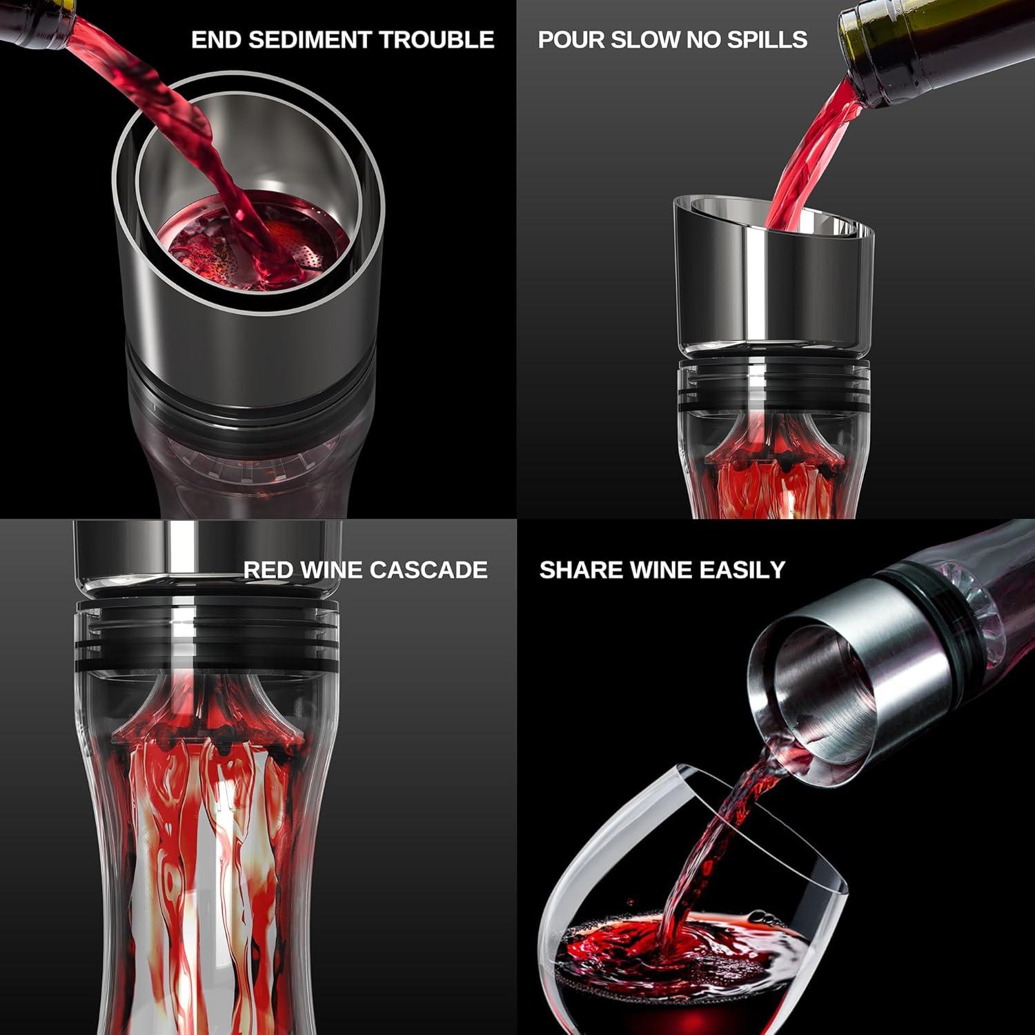 Decantador de Vino Gem Tour 1500ml con Aerador y Filtro