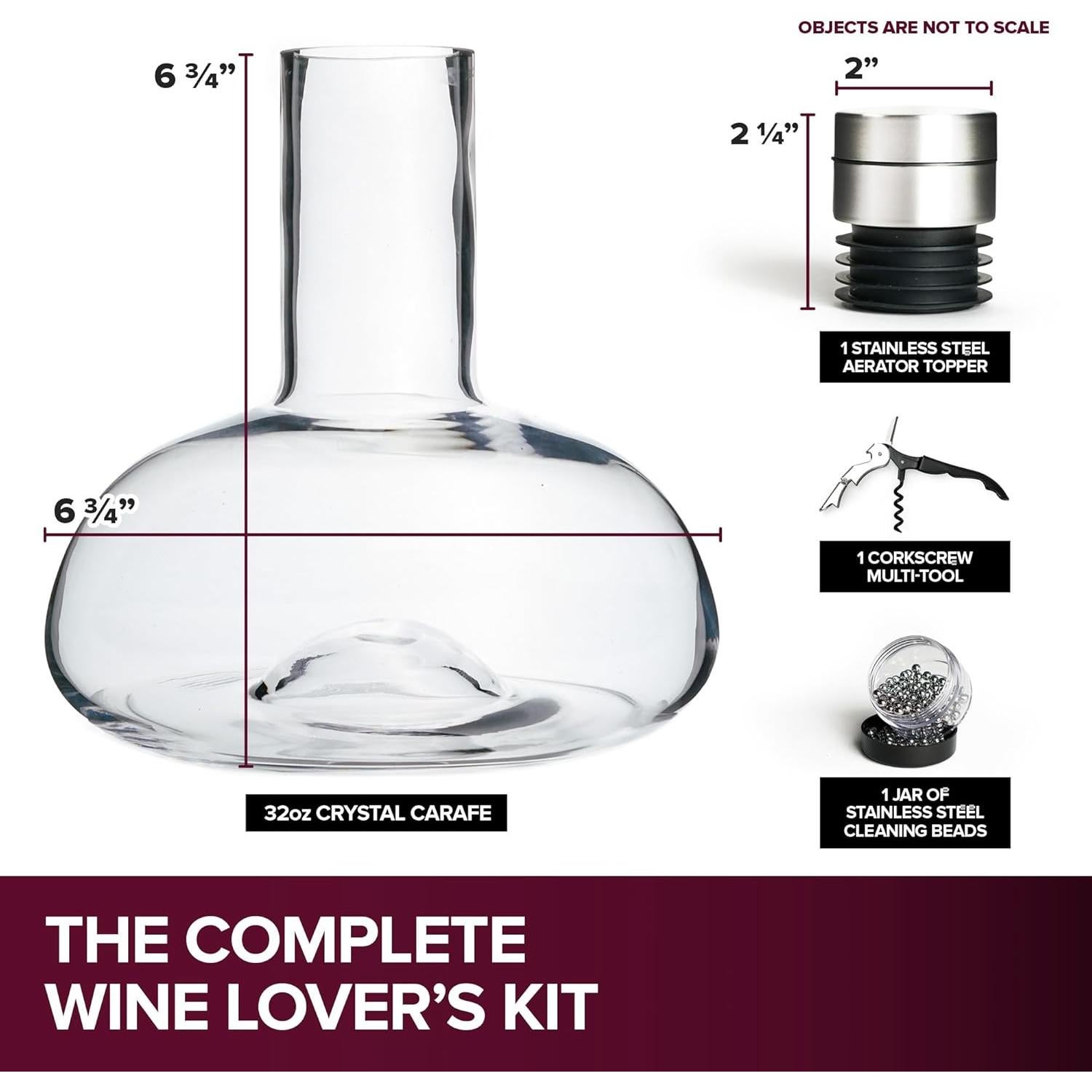 Decantador de Vino Tinto Modern Innovations con Aerador 0.95L