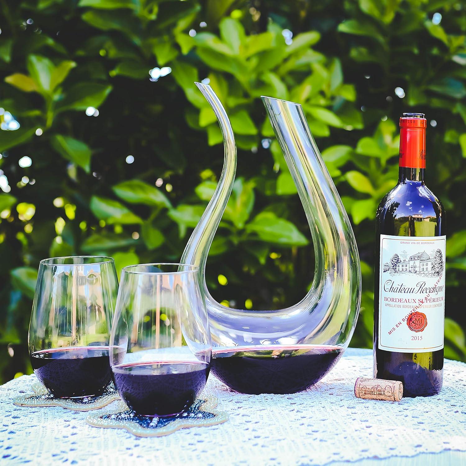 Decantador de Vino Galashield 1400ml Cristal Soplado a Mano