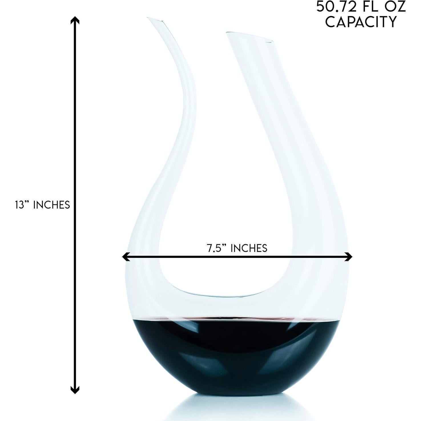 Decantador de Vino Galashield 1400ml Cristal Soplado a Mano