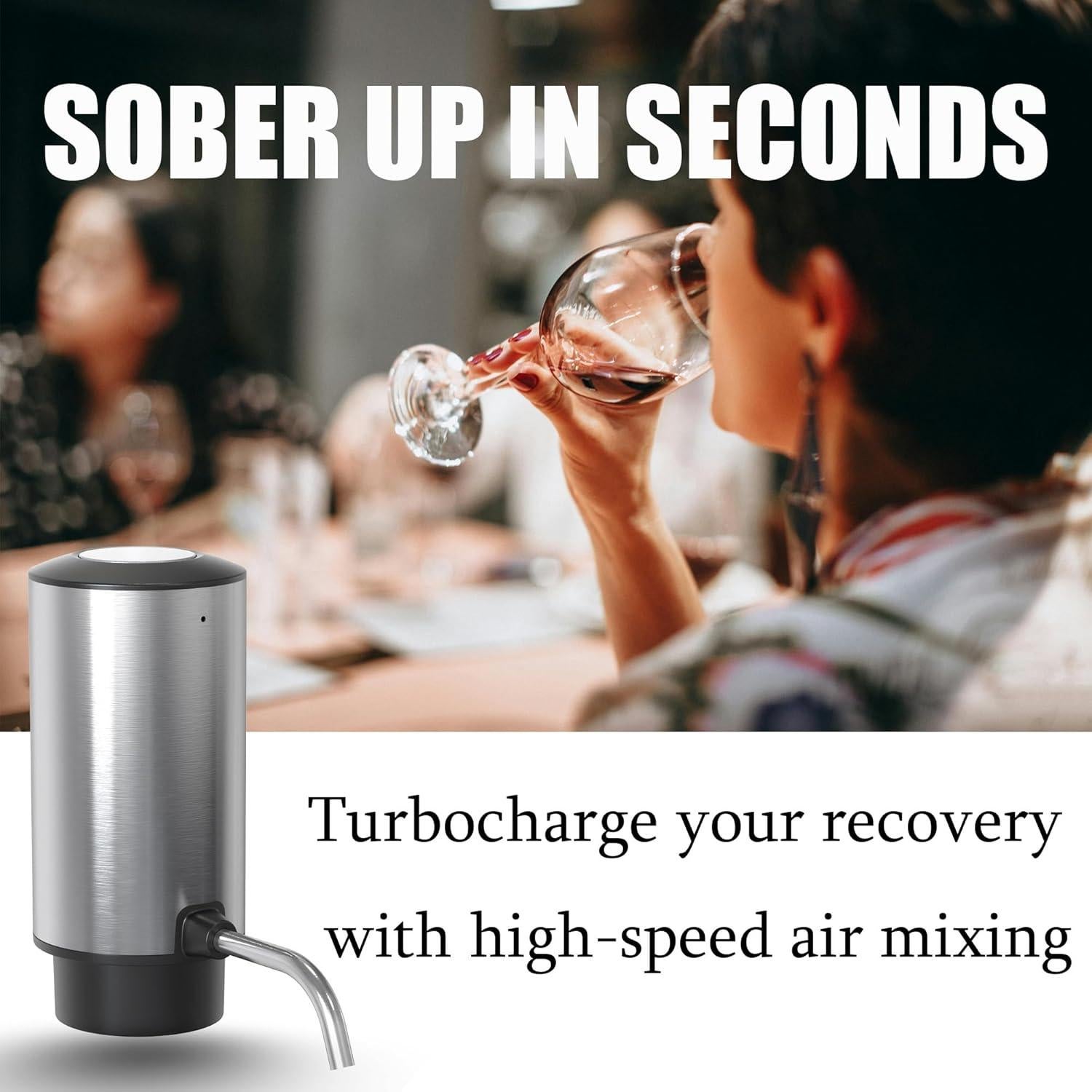 Juego de Abridor de Vino Eléctrico BW Wealthy con Aerador y Tapón