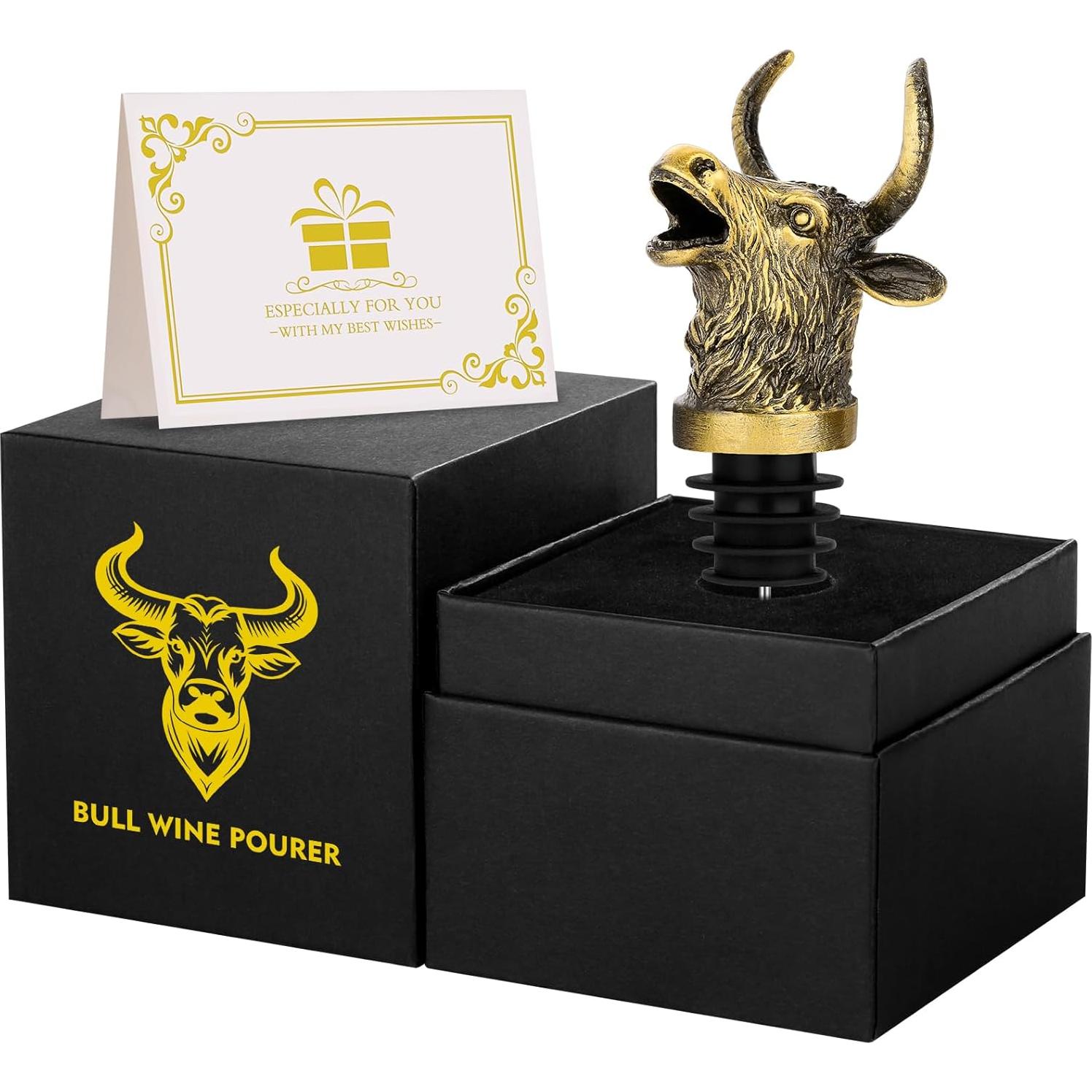 Vertedor y Tapón de Vino LULLEA Cabeza de Toro 2 en 1