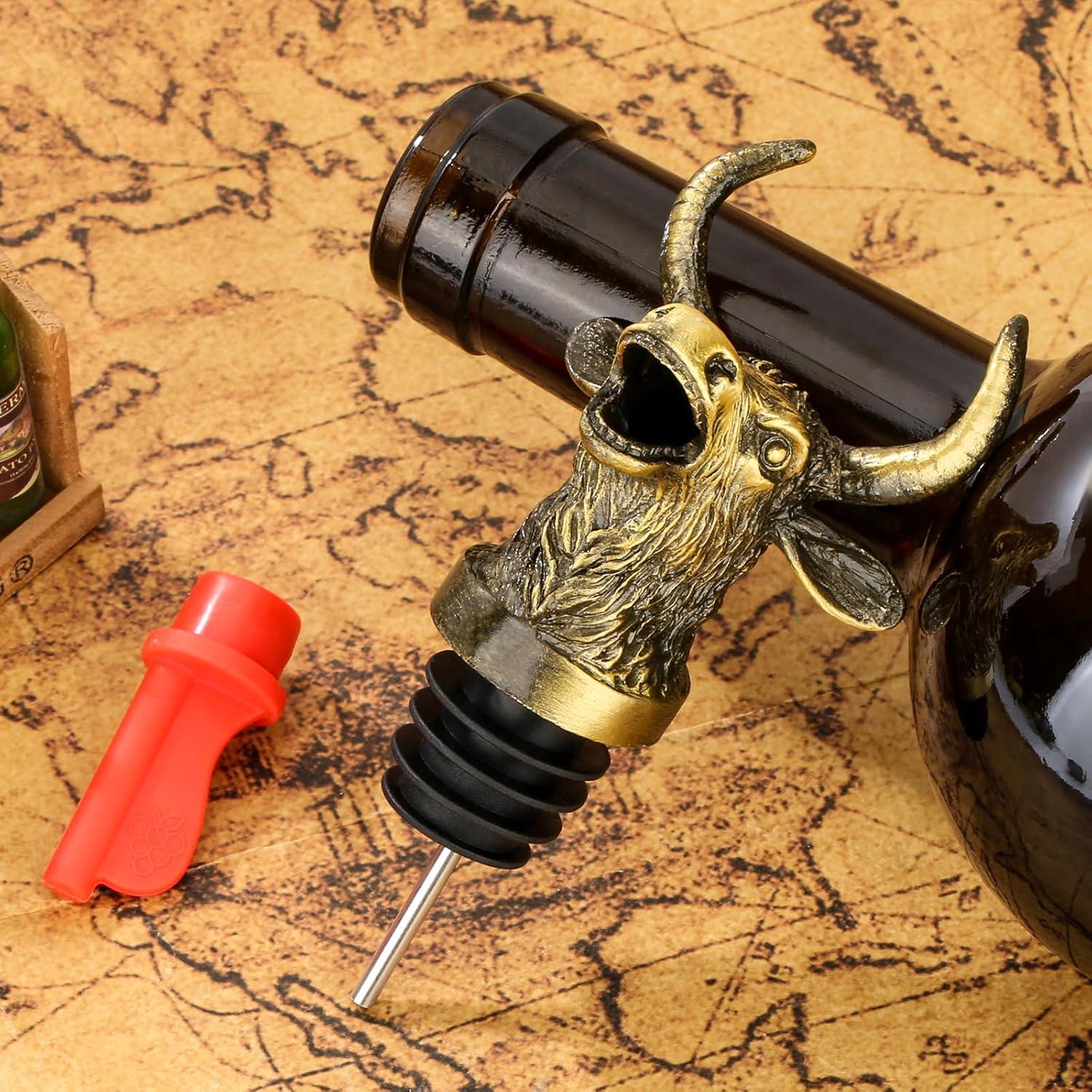 Vertedor y Tapón de Vino LULLEA Cabeza de Toro 2 en 1