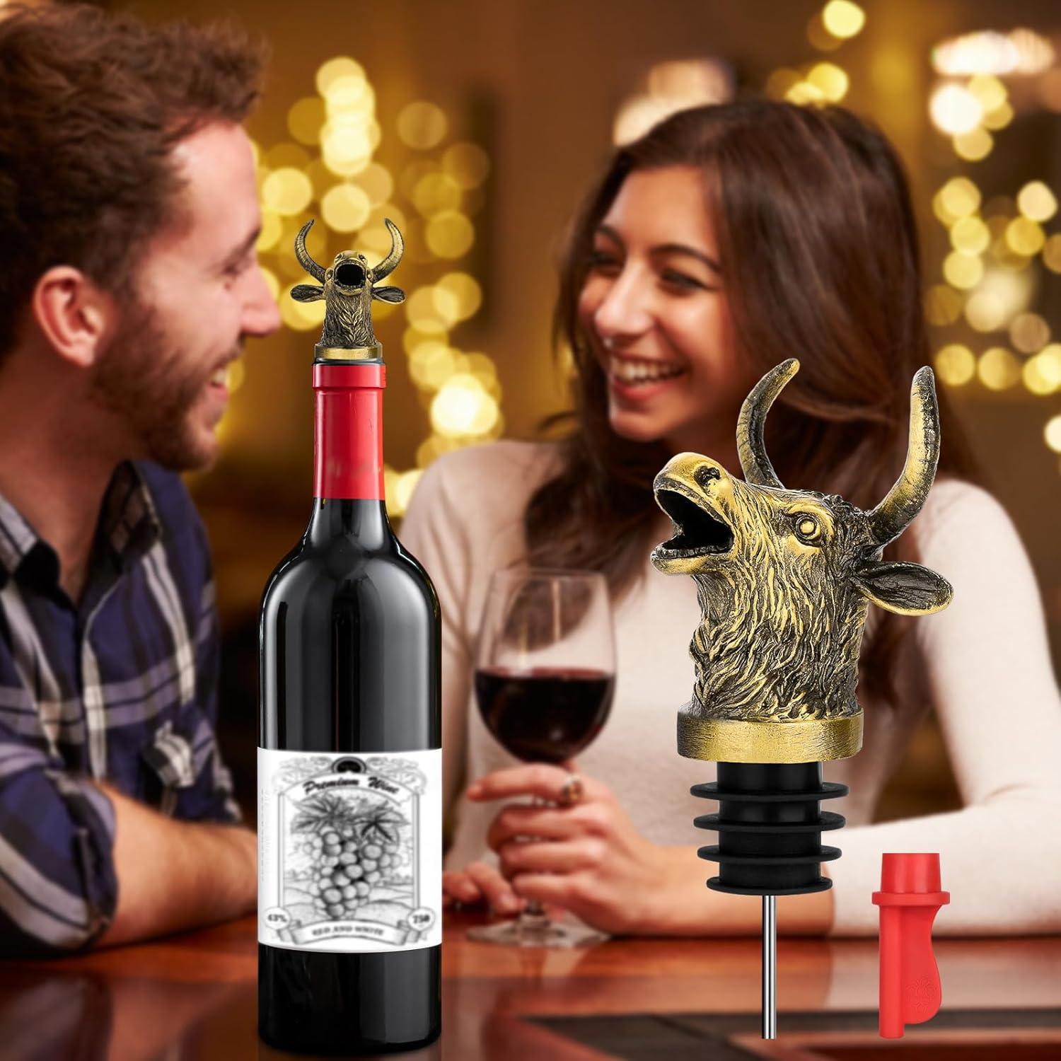 Vertedor y Tapón de Vino LULLEA Cabeza de Toro 2 en 1