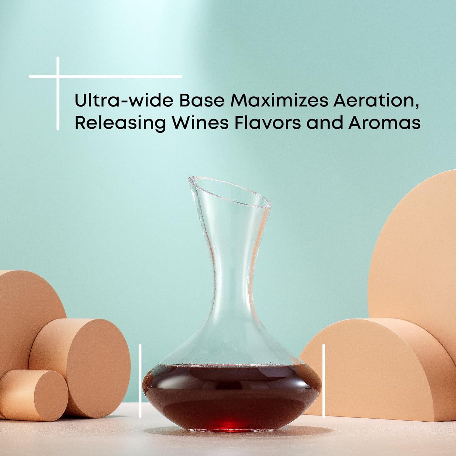 Decantador de Vino JoyJolt Lancia Cristal 1200ml Diseño Elegante