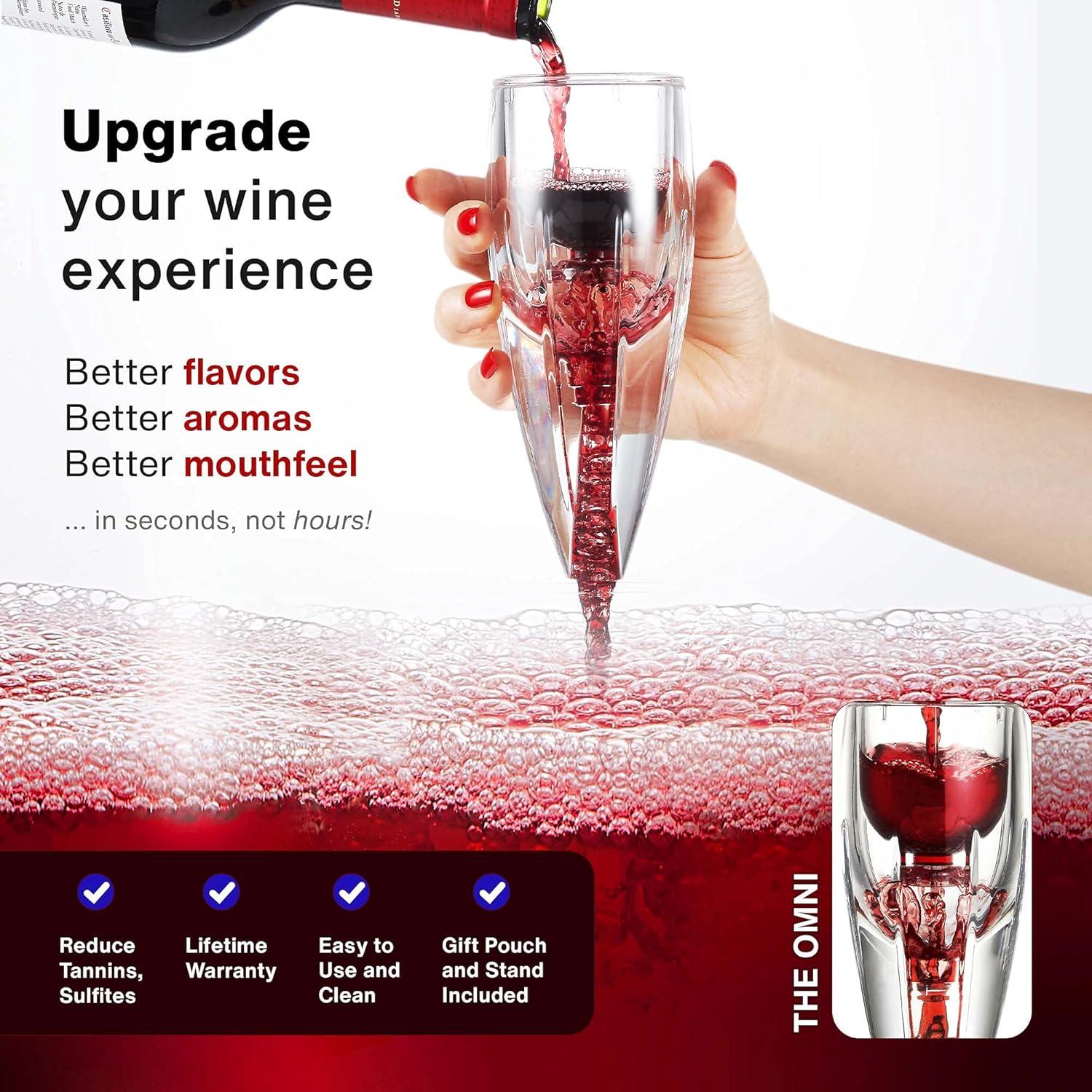 Aireador de Vino Vintorio Omni - Acrílico Premium con Soporte