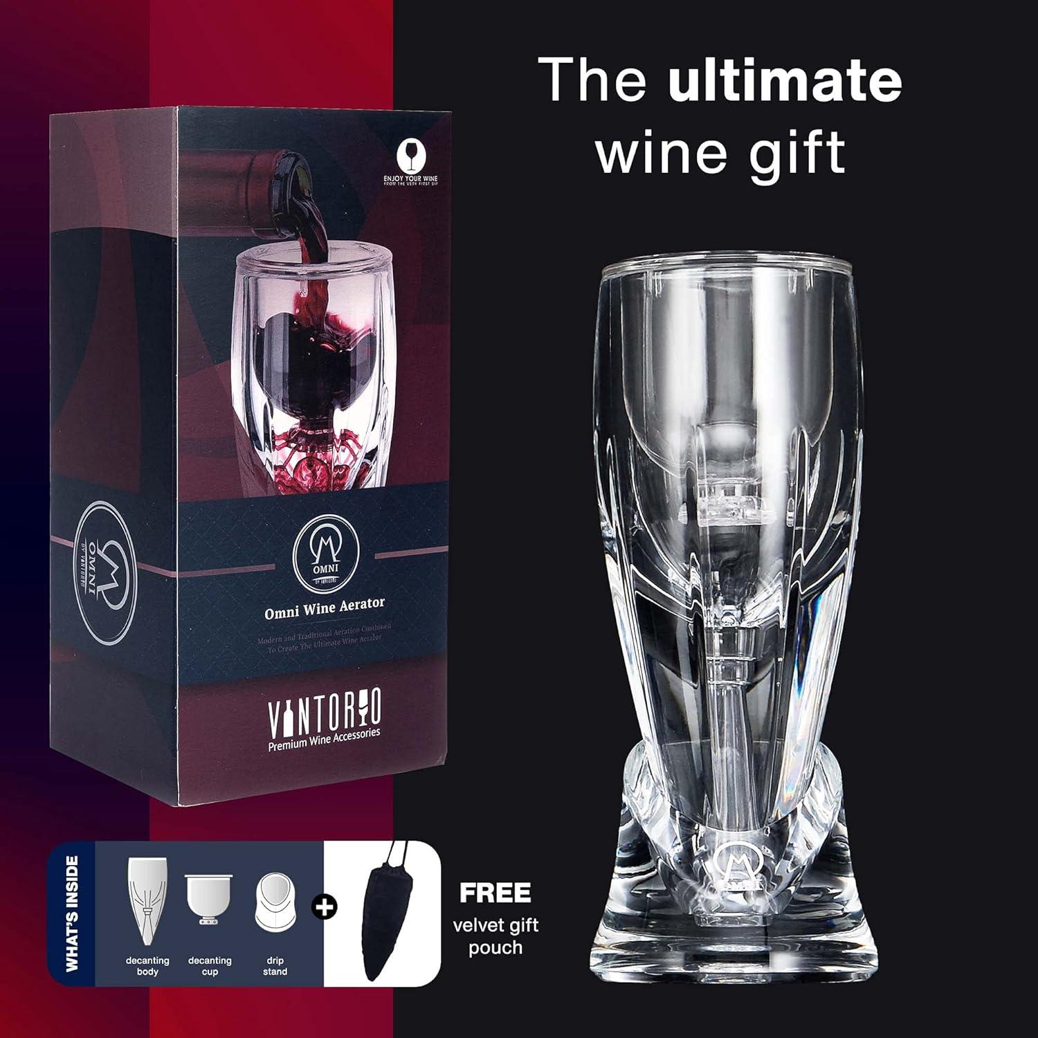 Aireador de Vino Vintorio Omni - Acrílico Premium con Soporte