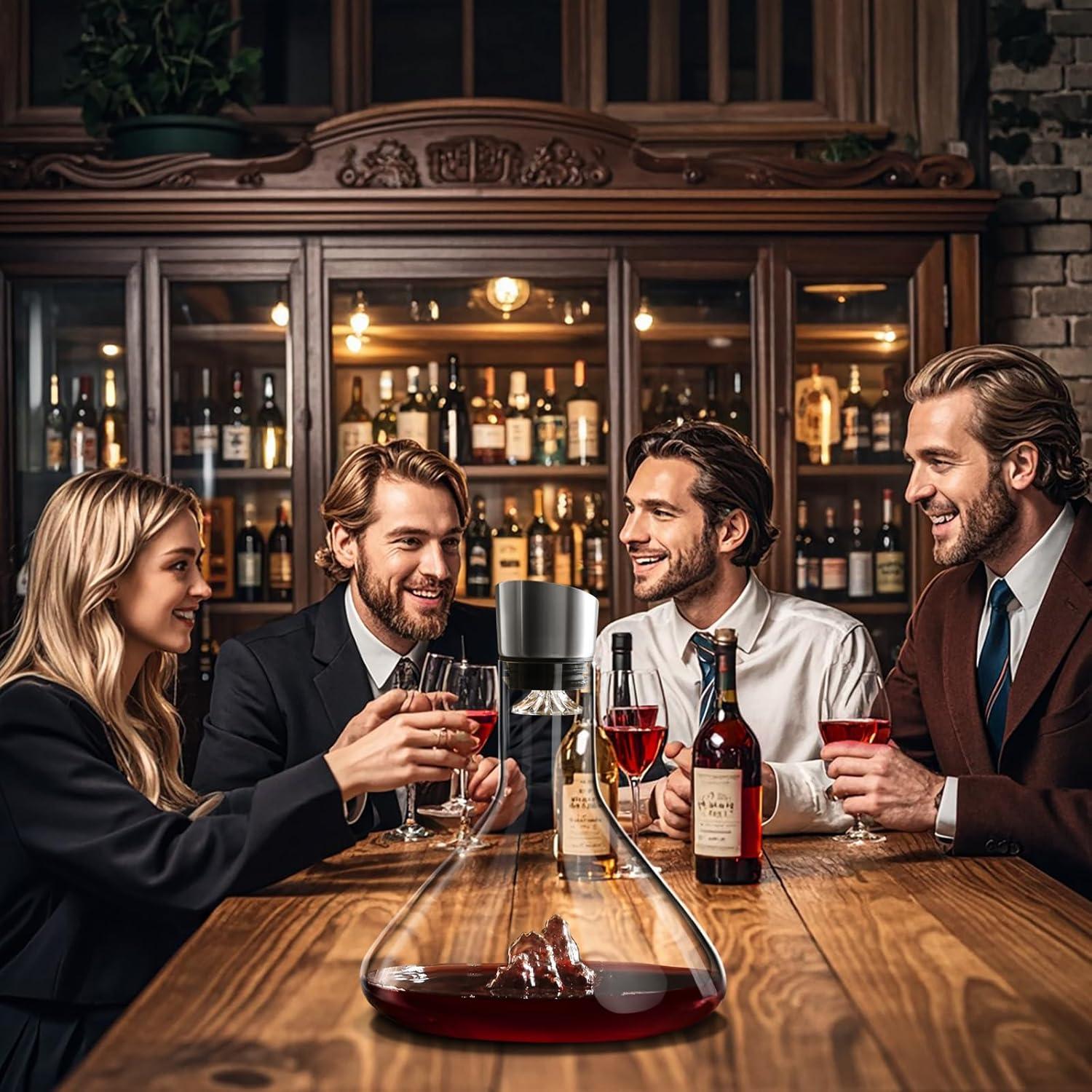 Decantador de Vino Cooko de Cristal 1.2L con Aerador