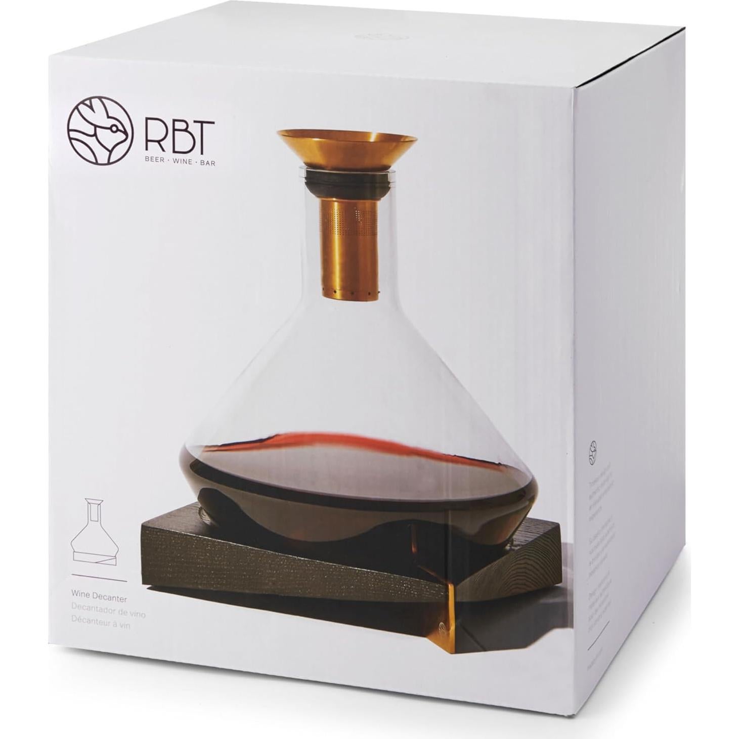 Decantador de Vino RBT con Filtro y Aireador 750ml