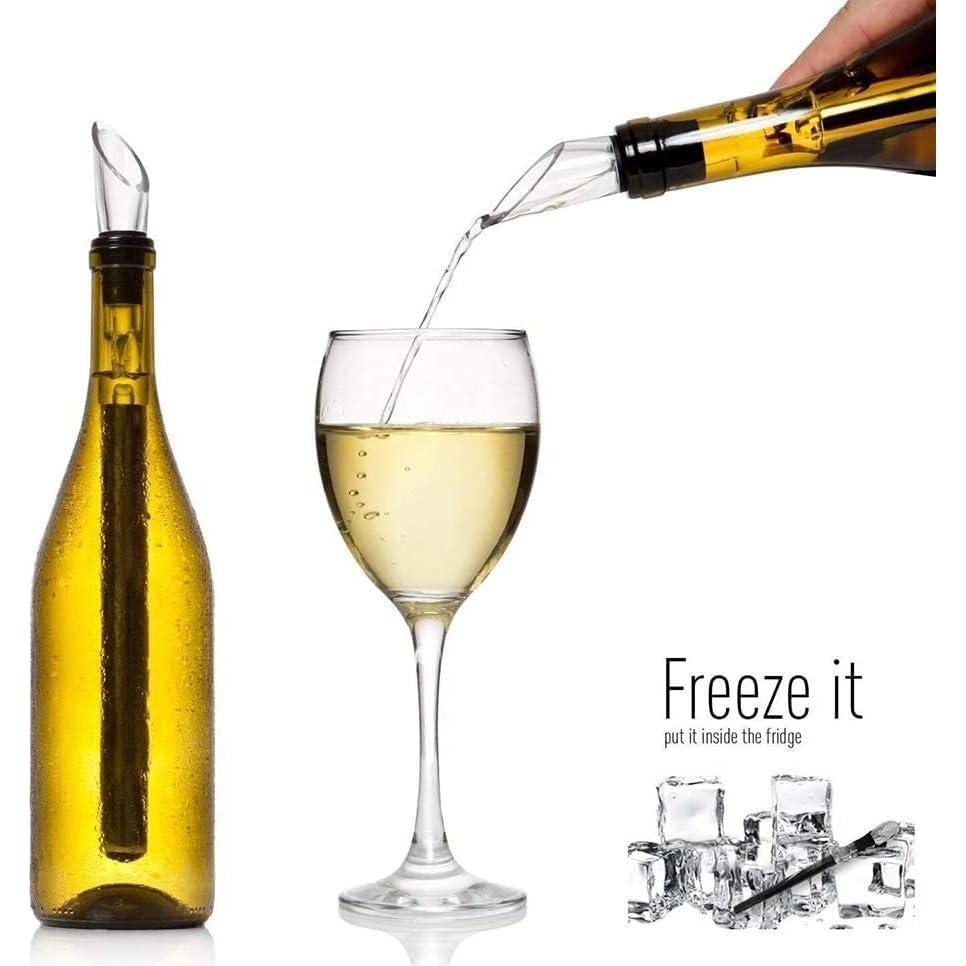 Enfriador de Vino 3 en 1 Acero Inoxidable 2 Pack con Aerador
