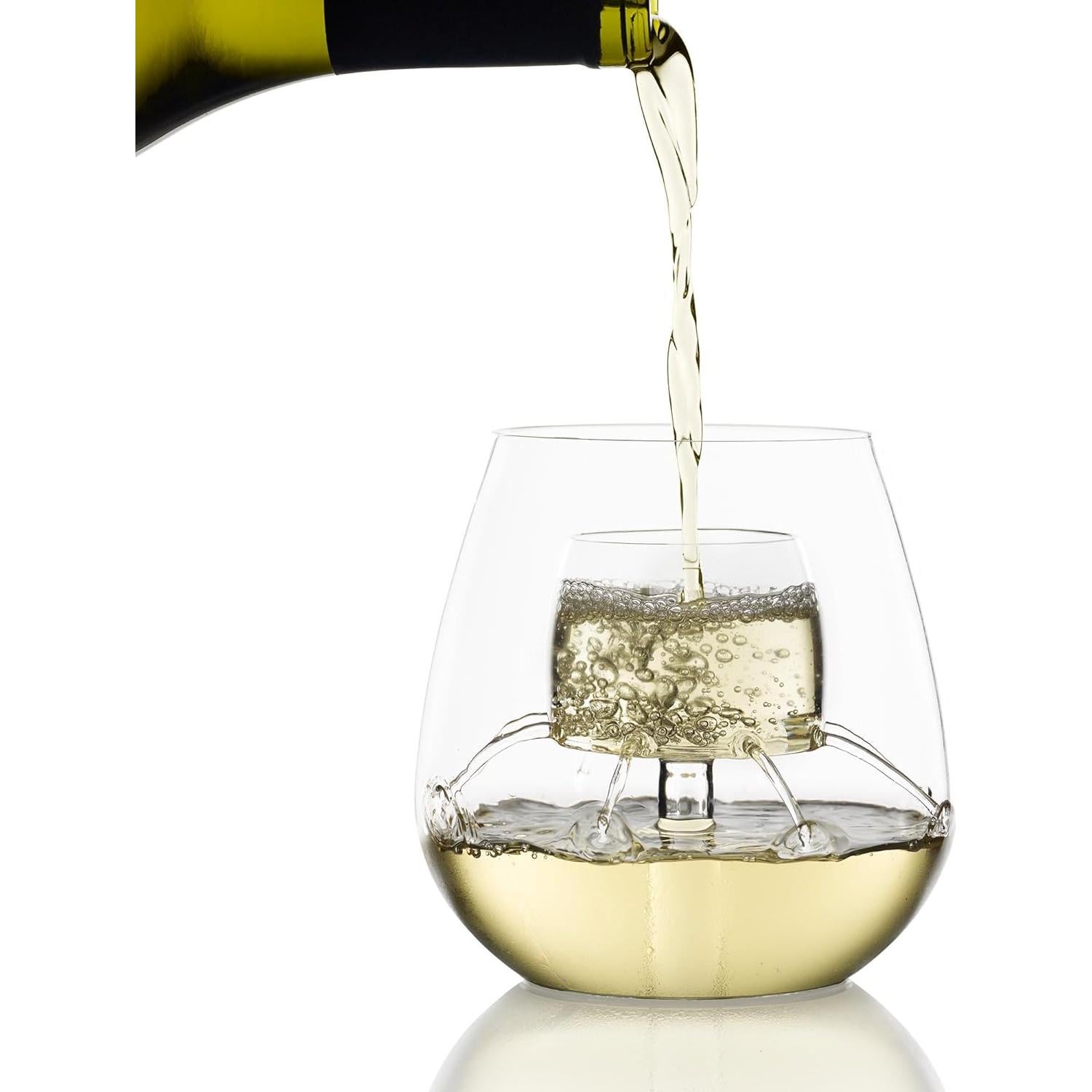 Copas de Vino Sin Tallo Chevalier Collection - Juego de 2 con Aerador