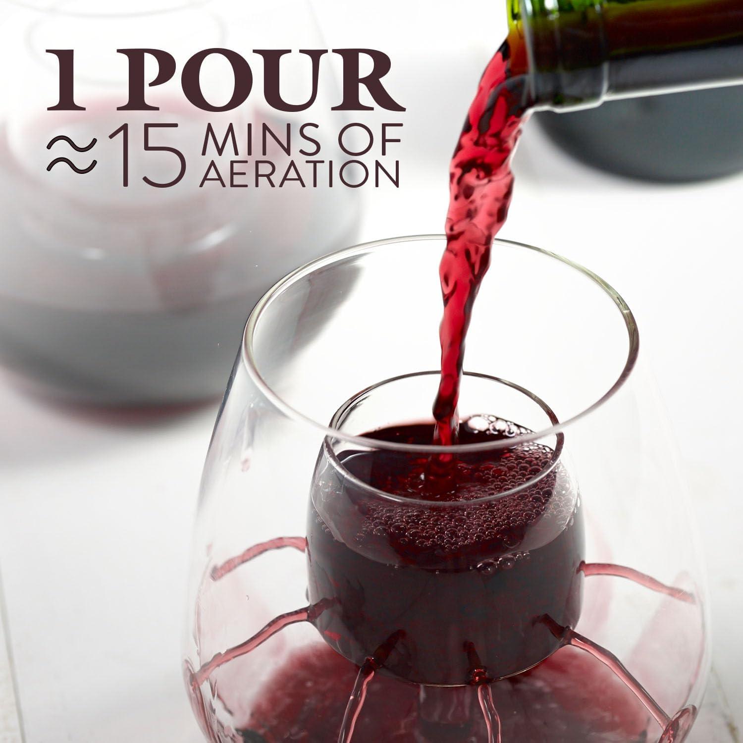 Copas de Vino Sin Tallo Chevalier Collection - Juego de 2 con Aerador