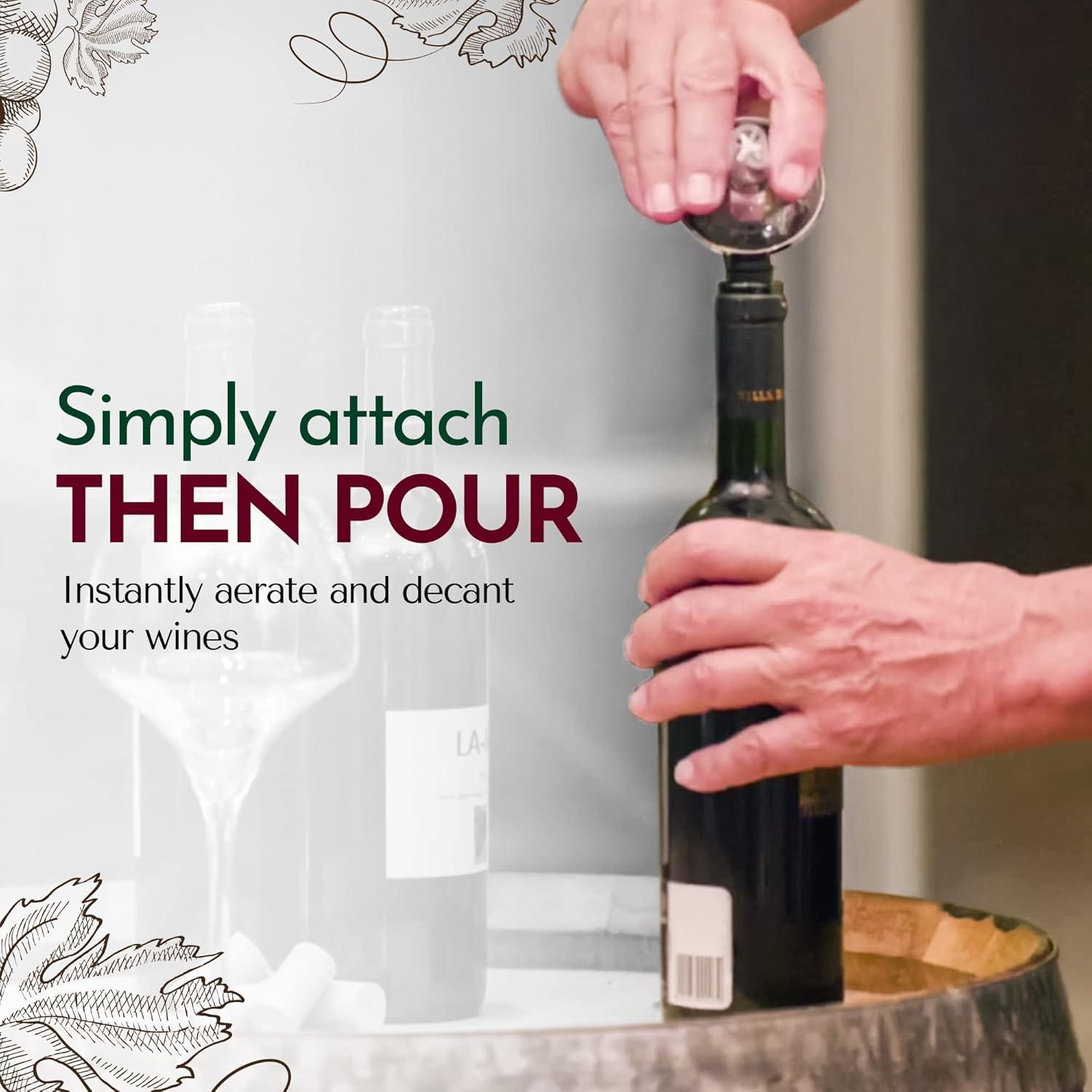 Aireador de Vino OxyTwister 2 en 1 - Vertedor Antigoteo