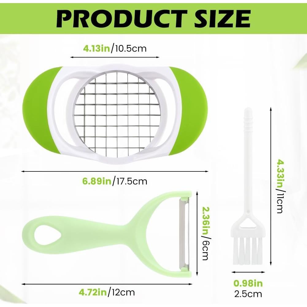 Cortador de Papas Fritas QWLWBU Acero Inoxidable Verde Manual