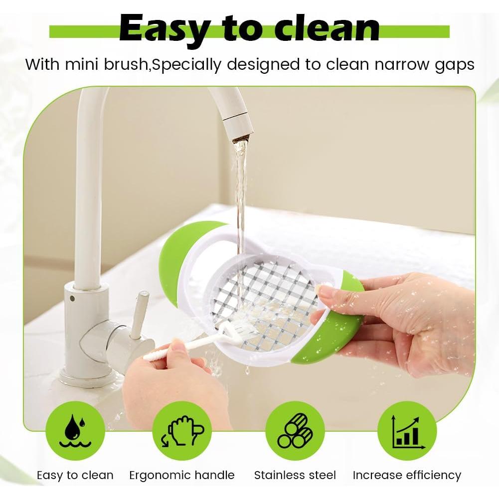 Cortador de Papas Fritas QWLWBU Acero Inoxidable Verde Manual