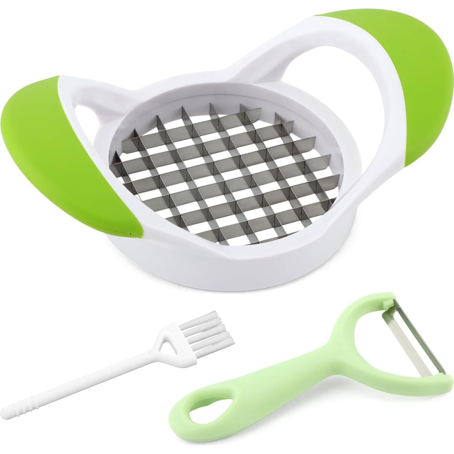 Cortador de Papas Fritas QWLWBU Acero Inoxidable Verde Manual