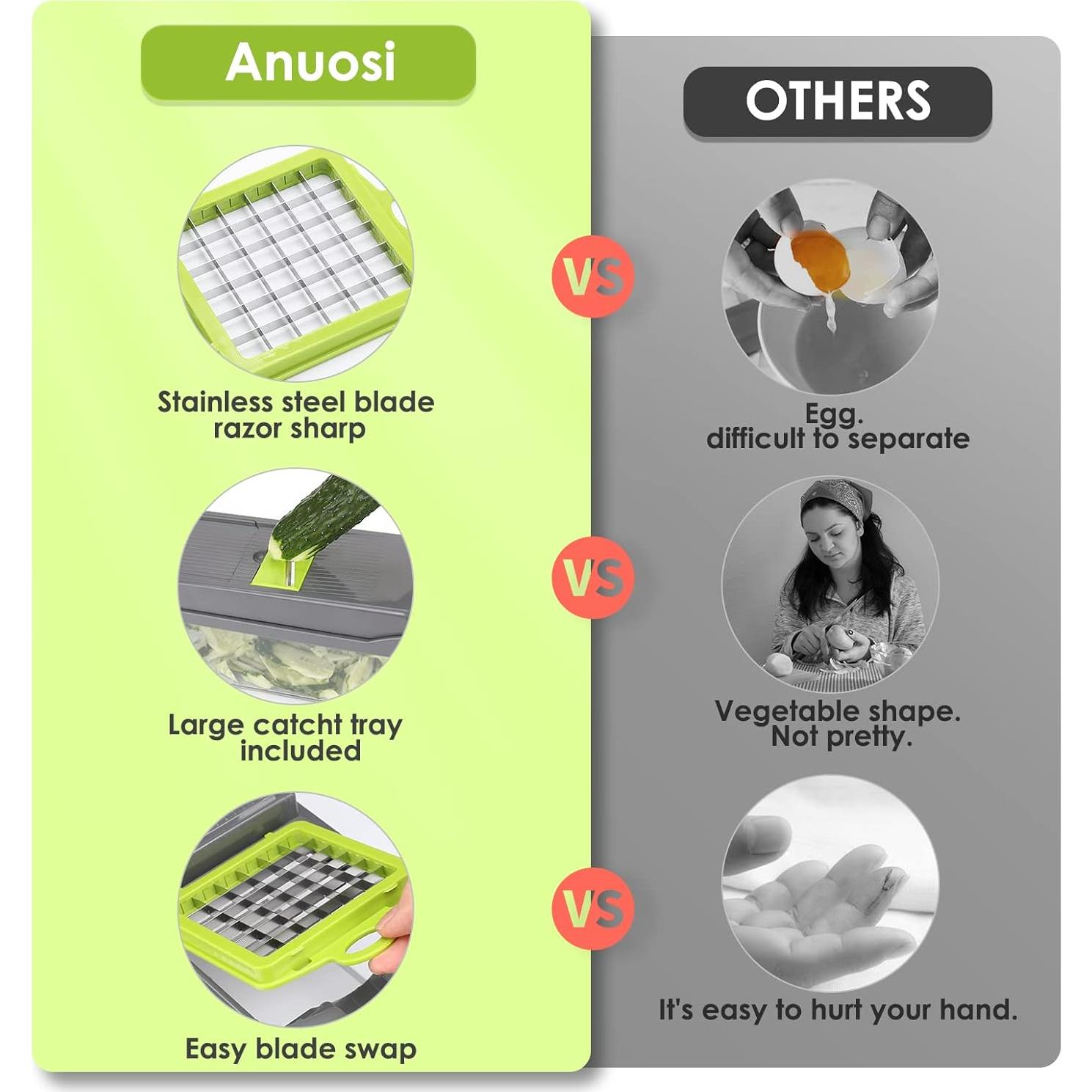 Picador de Verduras AHCZDDK 12 en 1 Manual Acero Inoxidable