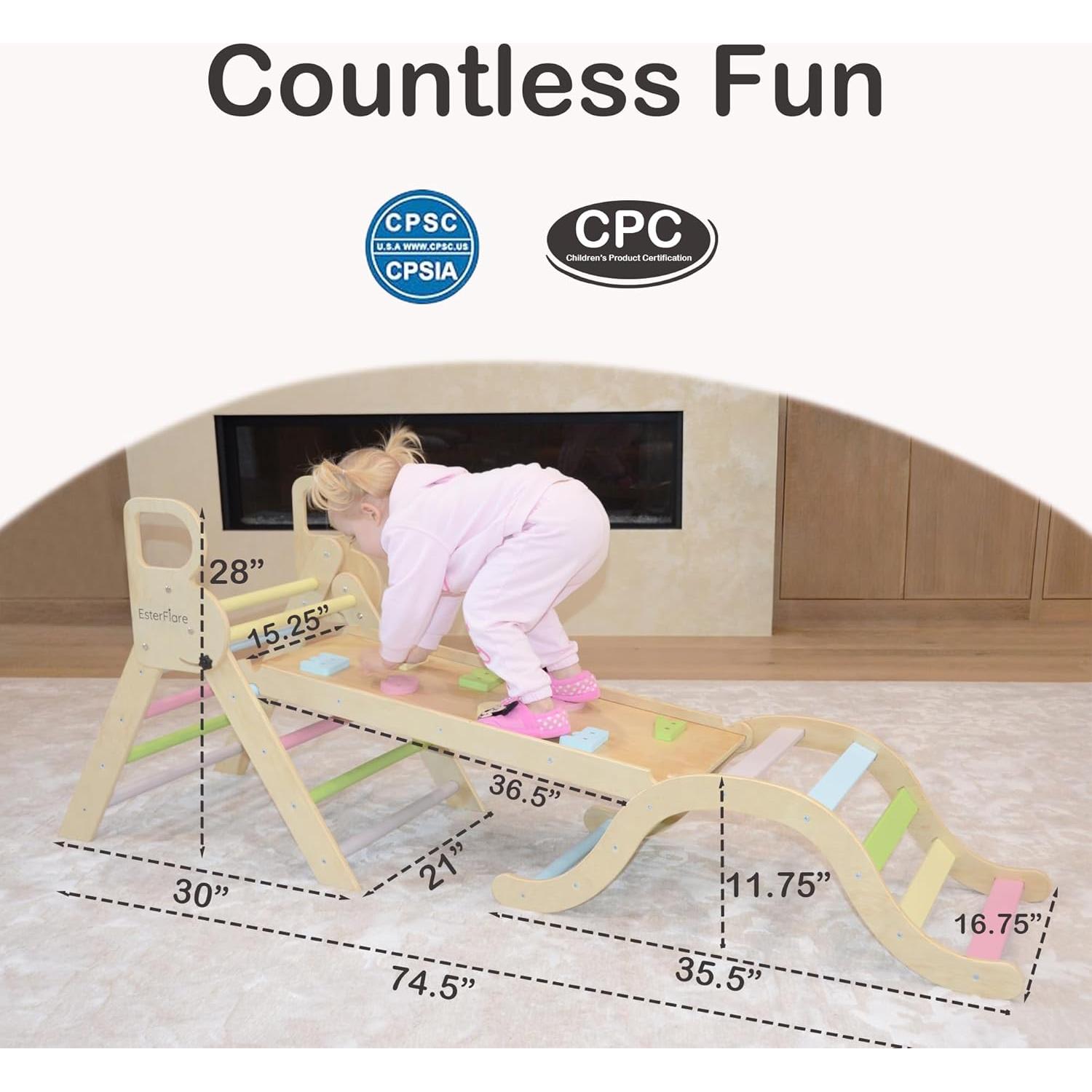 Conjunto de Escalada Triángulo Pikler EsterFlare 7 en 1