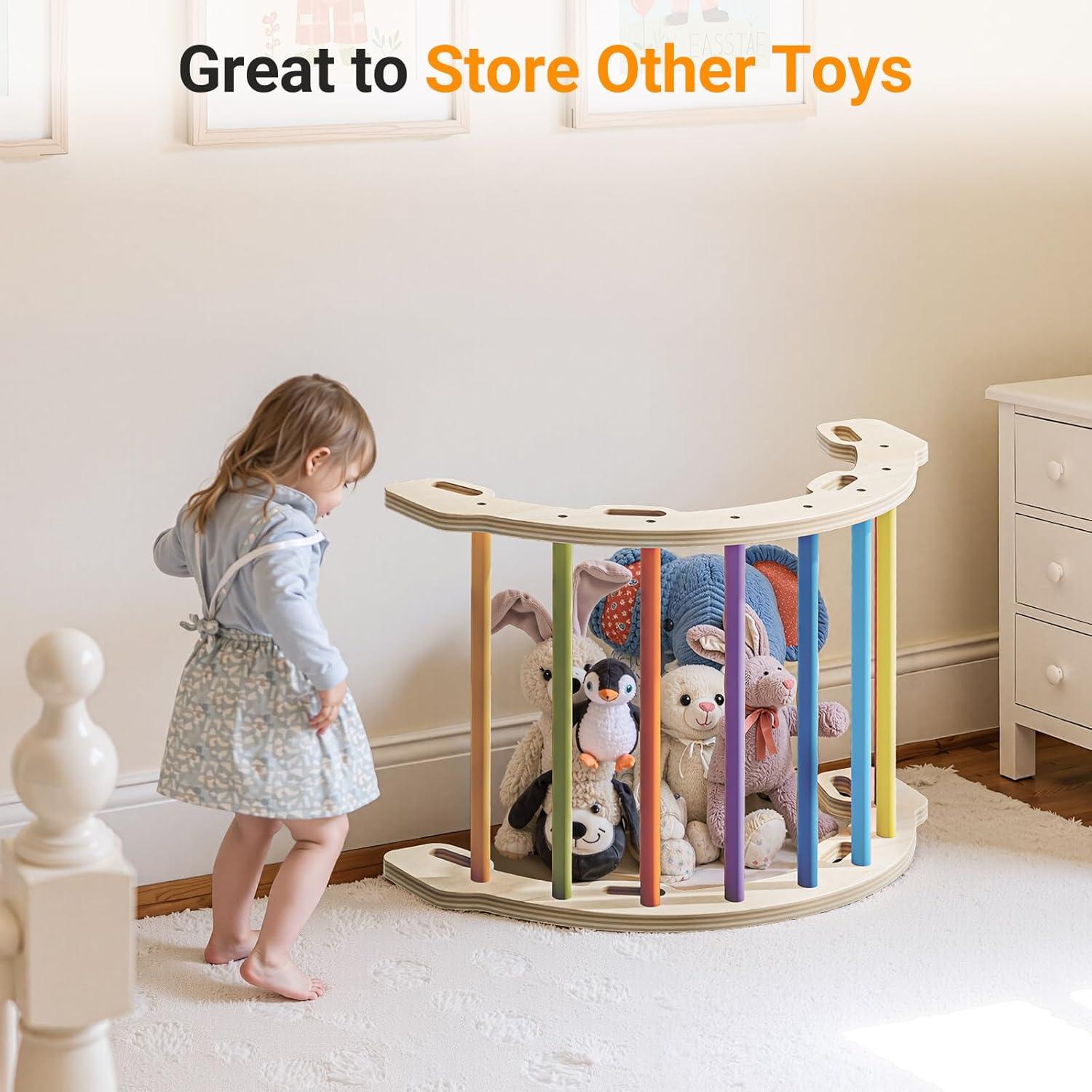 Escalador Arcoíris COSYLAND para Niños con Cojín - Juguete de Madera