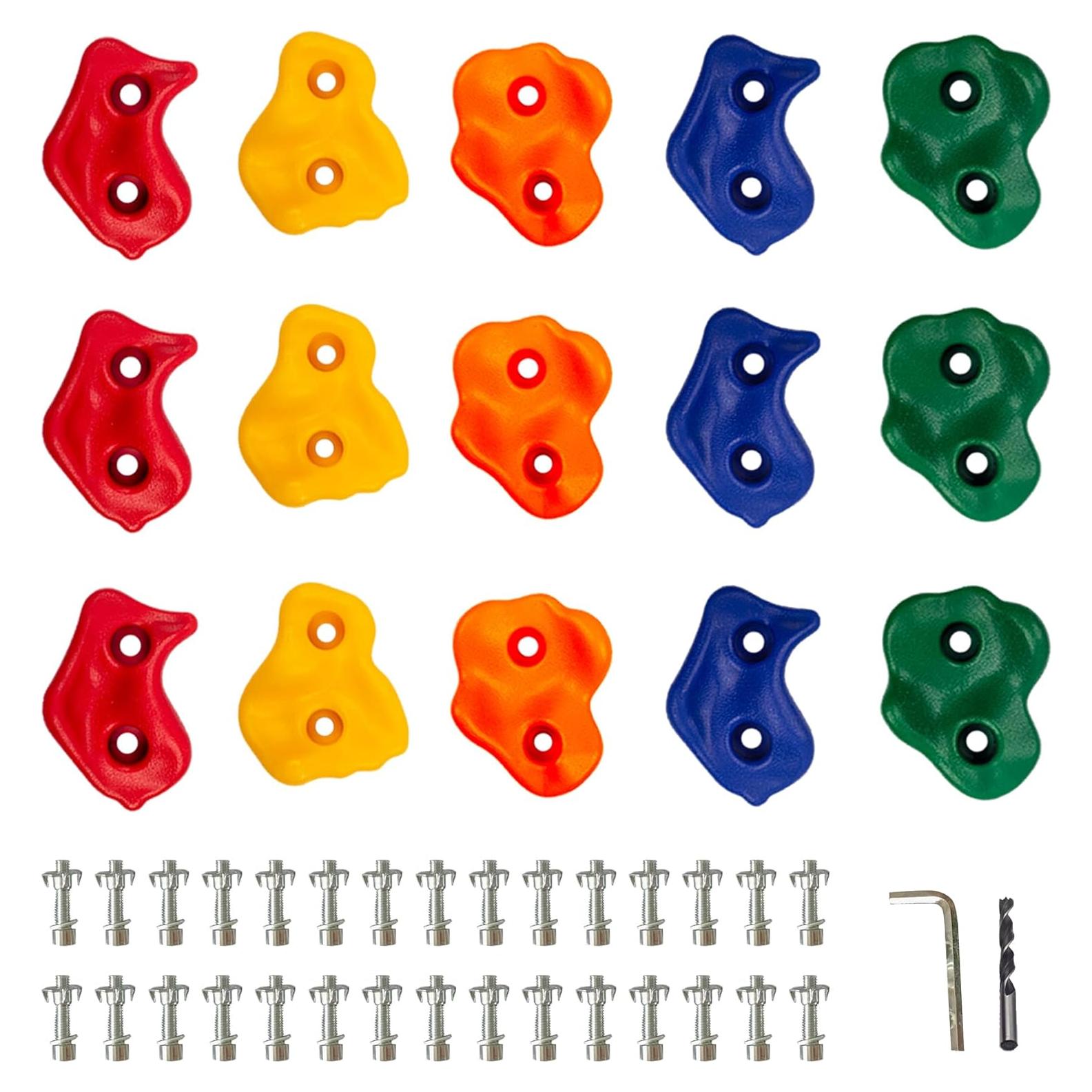 Agarres de Escalada KINSPORY 15 Piezas Coloridos para Niños