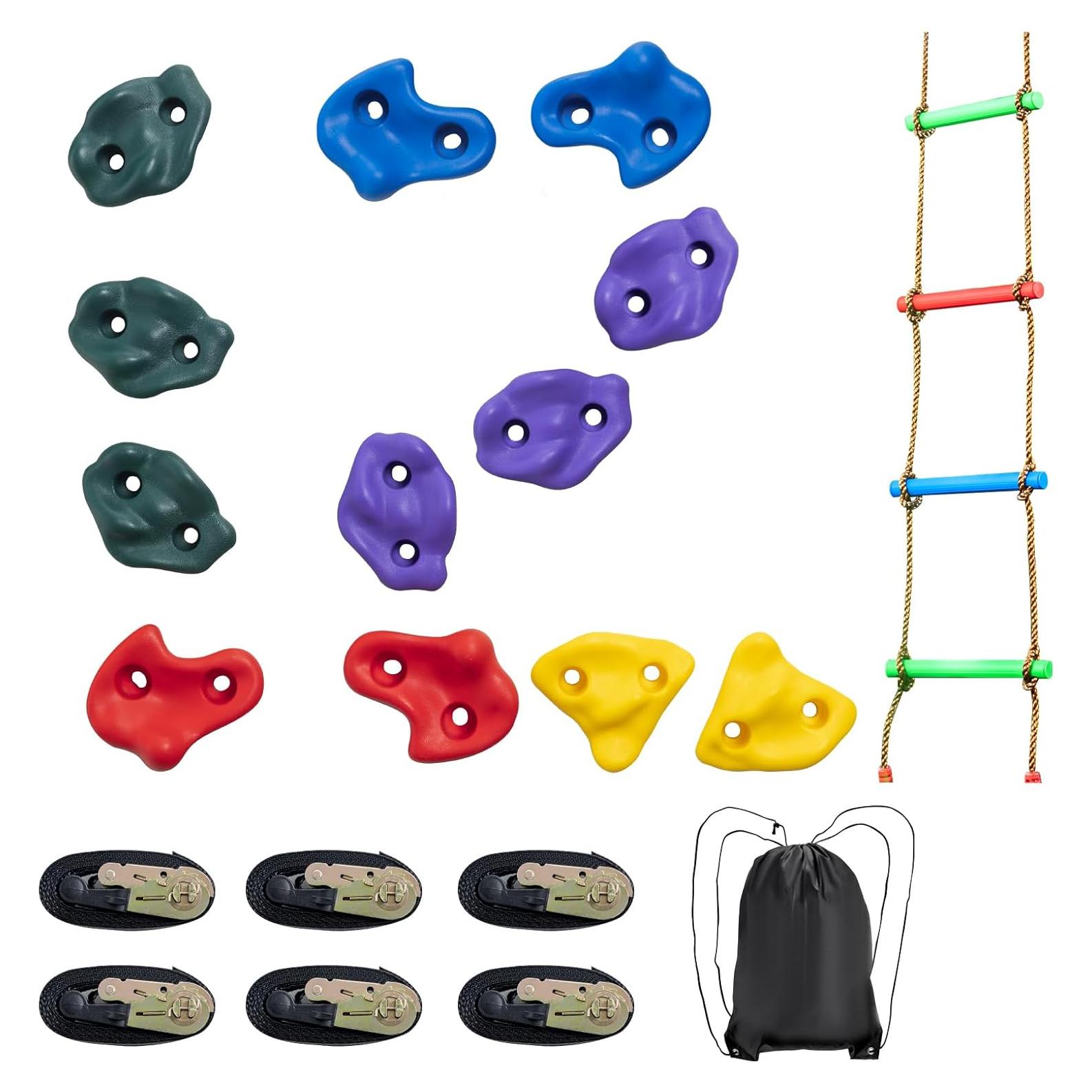 Kit de Escalada en Árbol Ninja VEVOR, 12 Agarre y Escalera 2m