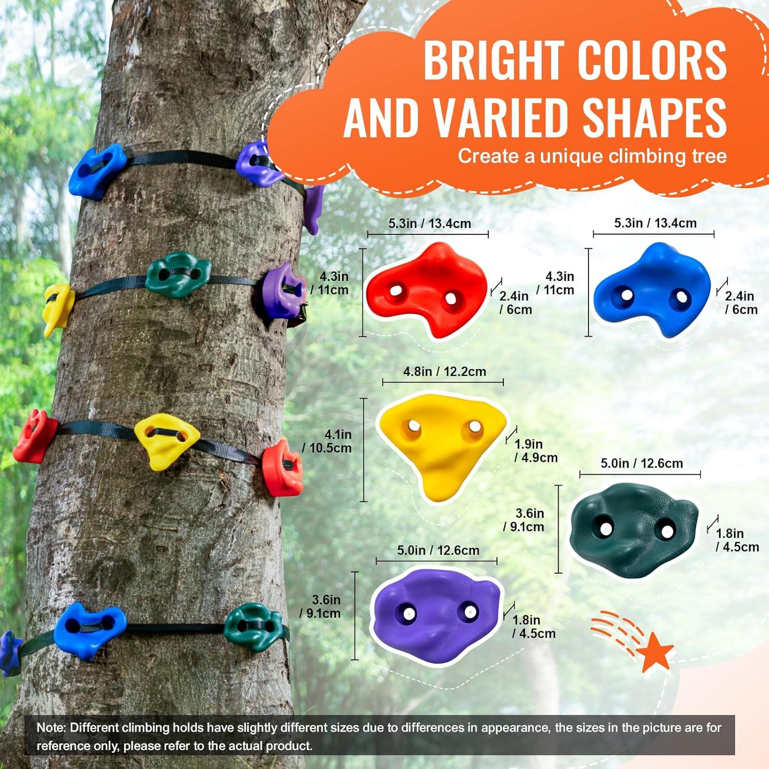 Kit de Escalada en Árbol Ninja VEVOR, 12 Agarre y Escalera 2m