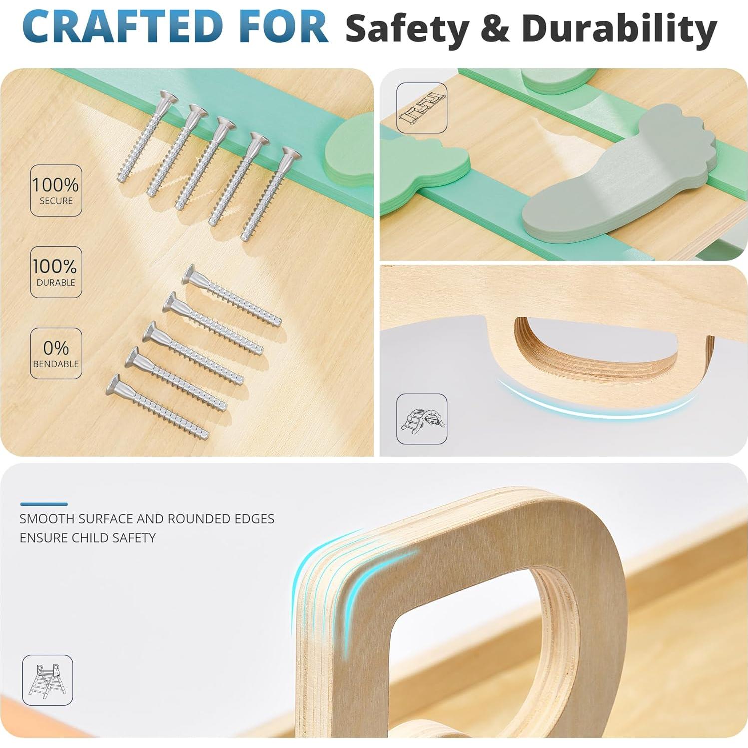 Conjunto de Escalada Montessori BlueWood 10 en 1 con Viga