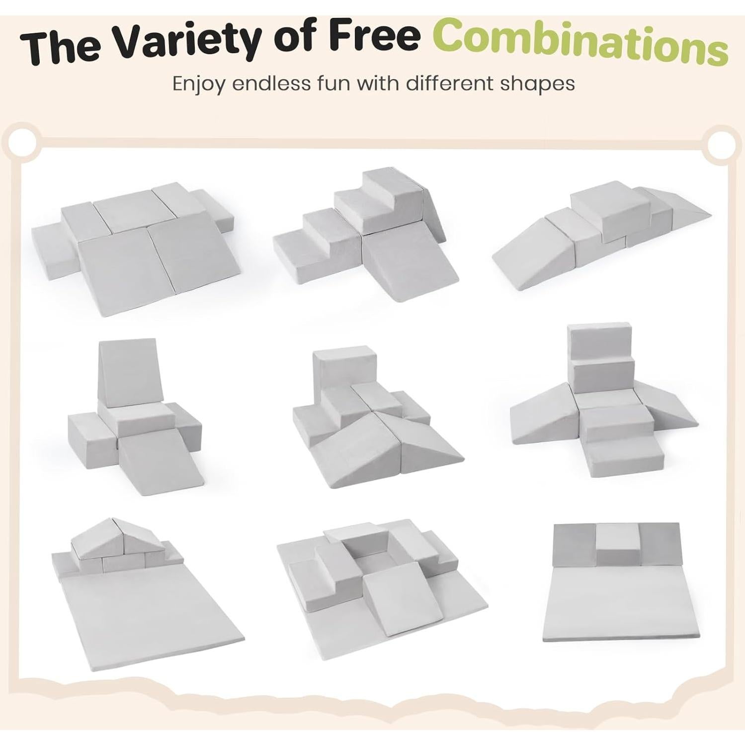 Conjunto de Bloques de Espuma Rinnebbit 6 Piezas con Alfombra 119cm