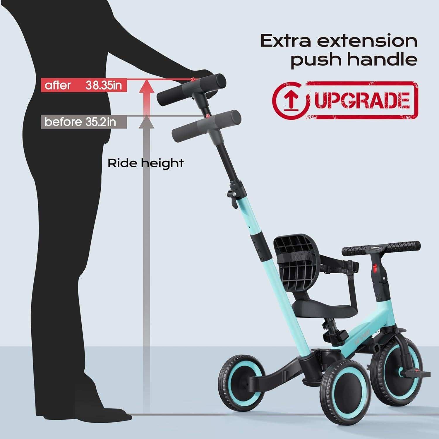 Triciclo Multifuncional Newyoo TR007 para Niños 1-3 Años Azul