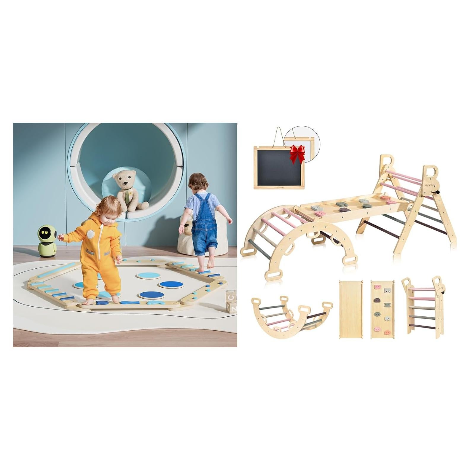 Conjunto Triángulo Pikler y Viga de Equilibrio BlueWood