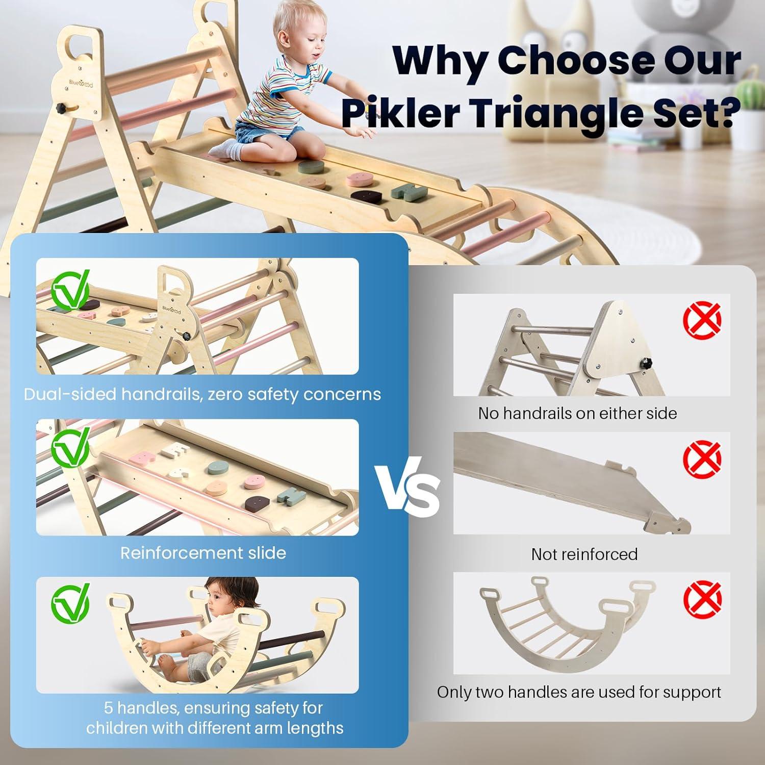 Conjunto Triángulo Pikler y Viga de Equilibrio BlueWood