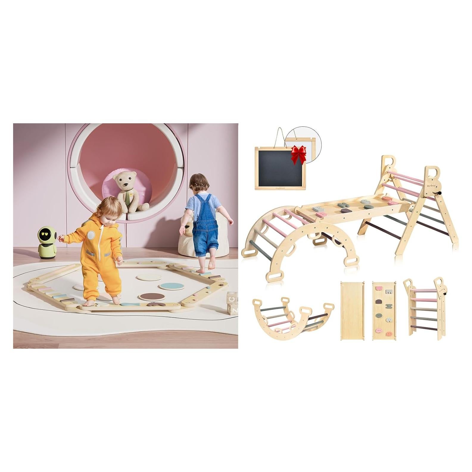 Conjunto Triángulo Pikler y Viga de Equilibrio BlueWood