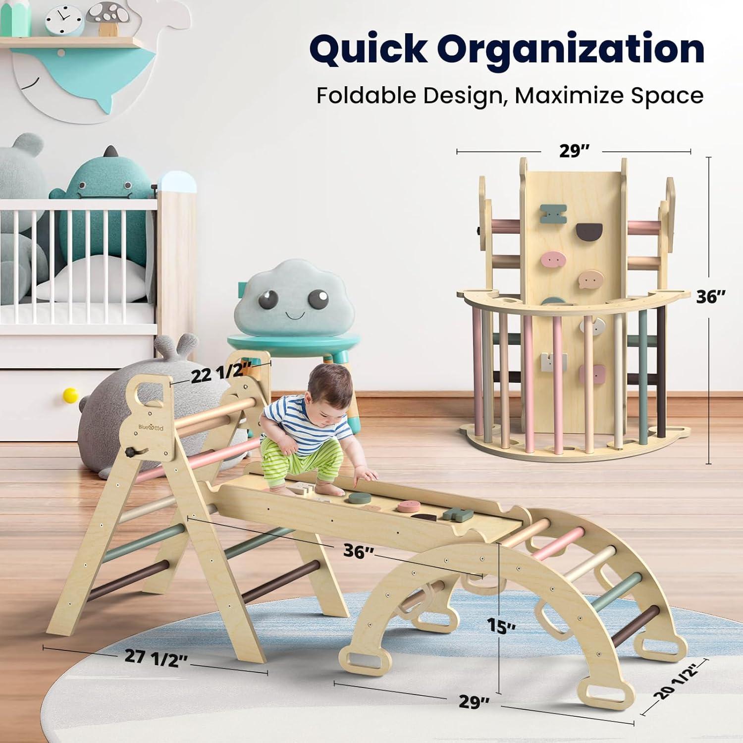 Conjunto Triángulo Pikler y Viga de Equilibrio BlueWood