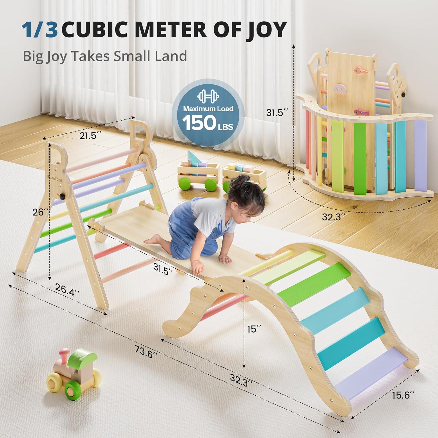 Conjunto de Escalador Pikler BlueWood 9-en-1 para Niños