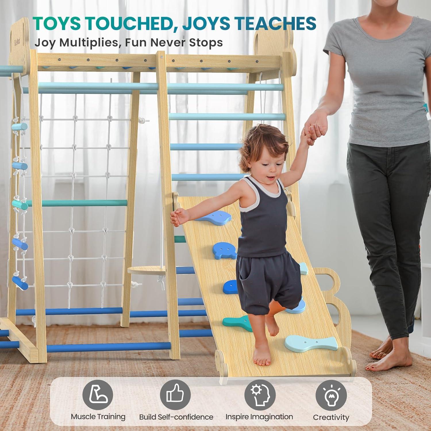 Conjunto de Escalador Pikler BlueWood 9-en-1 para Niños