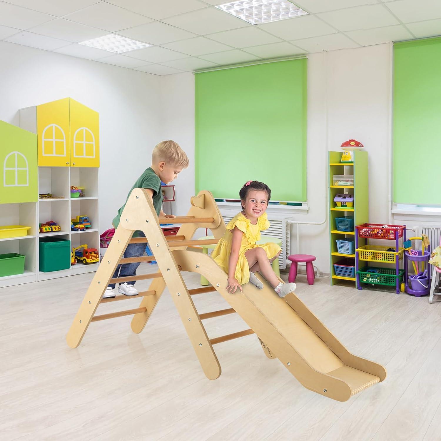 Conjunto de Escalada Pikler Olakids 2 en 1 Madera Natural