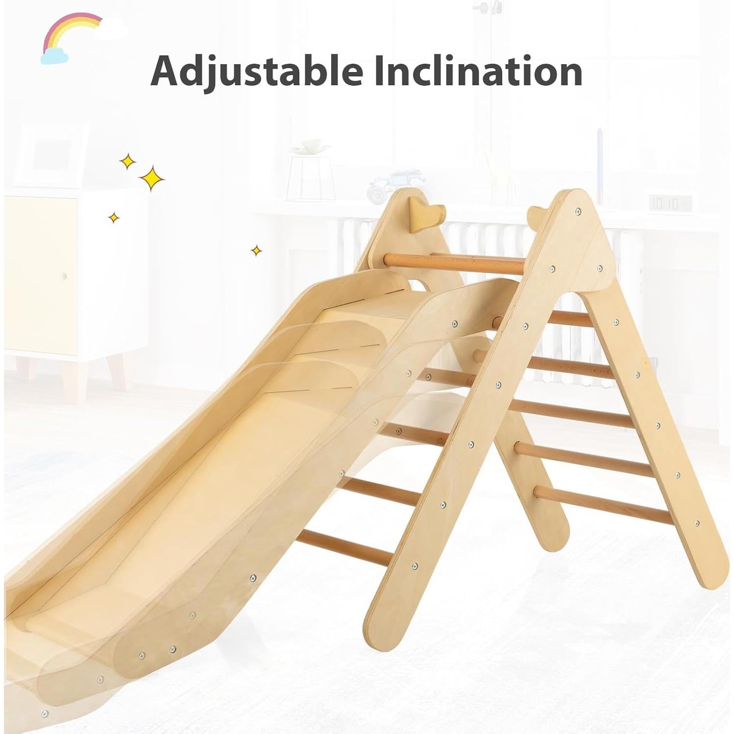 Conjunto de Escalada Pikler Olakids 2 en 1 Madera Natural